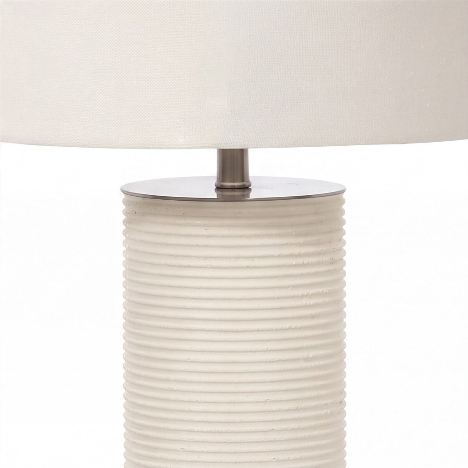 le45949-tischlampe-schlafzimmer-wohnzimmer-innen-textil-klassisch-e27-ip20-dimmbar-weiss-04 Tischlampe, Lampenschirm, Keramiksäule, Beige, Riffelung
