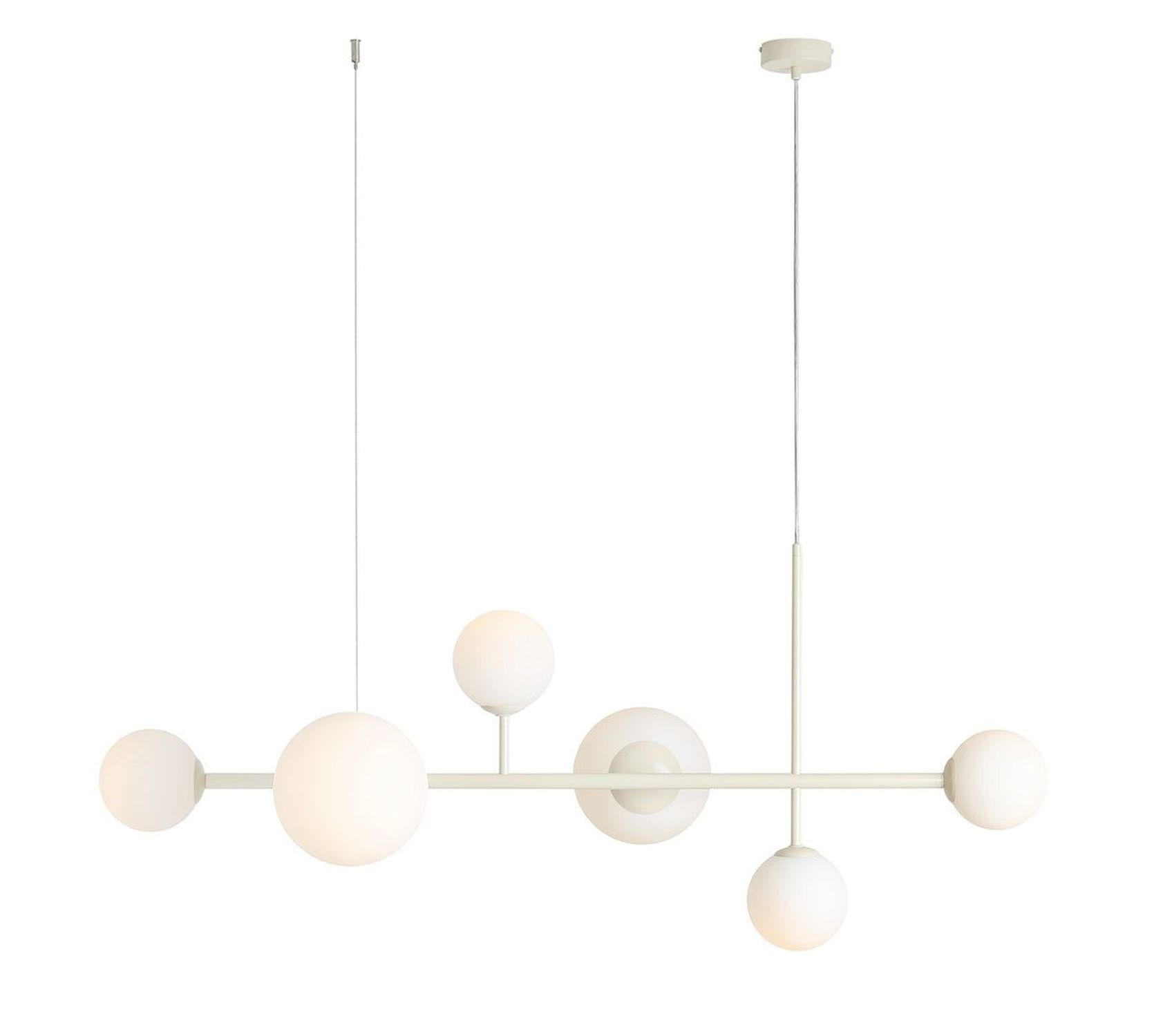 Suspension Crème Blanc E27 E14 6-flamme Abat-jour sphérique