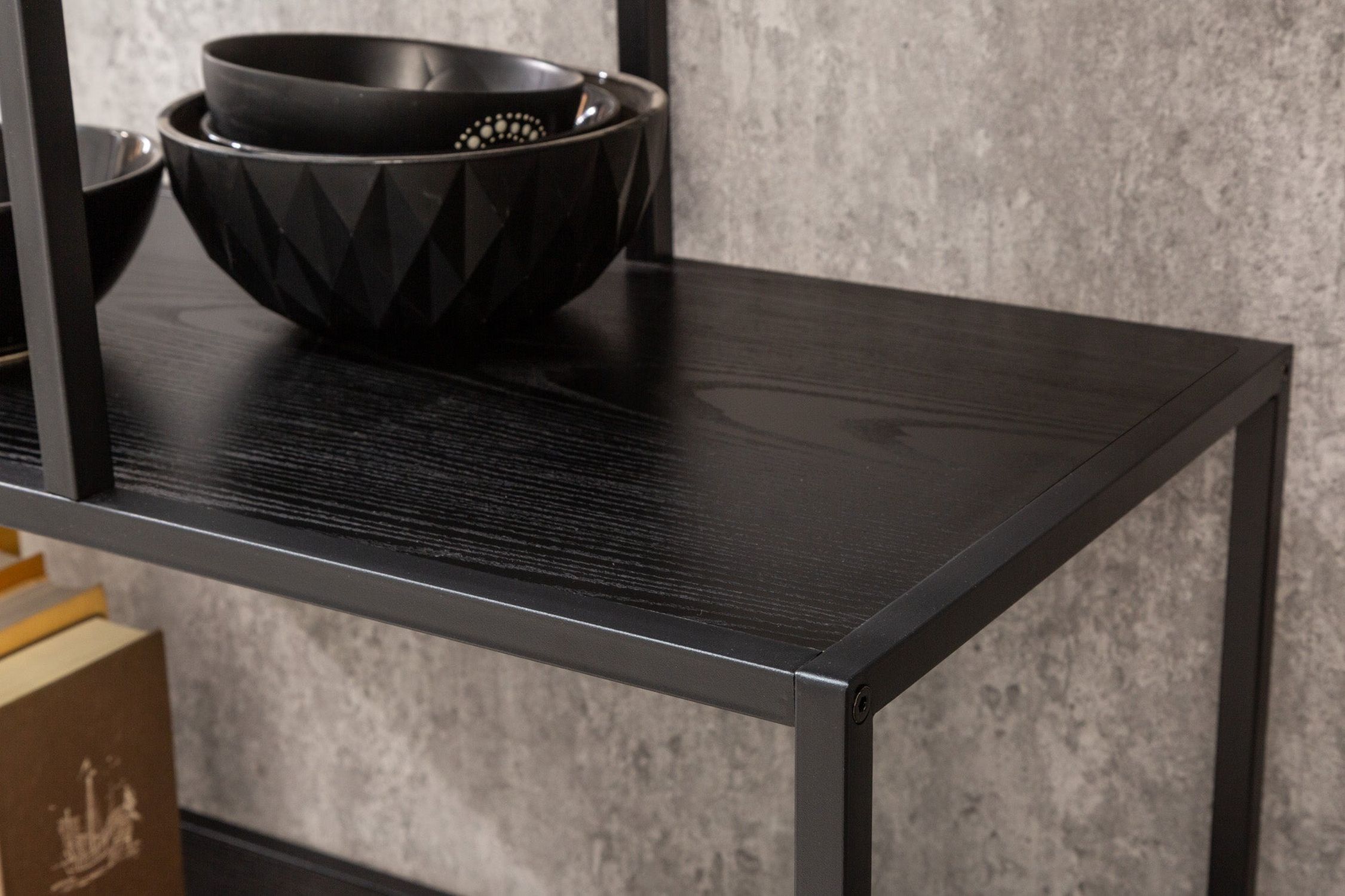 Standregal Schwarz 114 x 185 cm modernes Design VIVEN