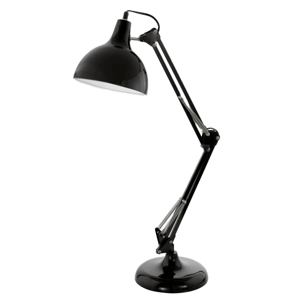 Lampes de bureau Schreibtischlampe, Tischlampe, Schwarz, Metall, Klemmarm, Dreharm, Arbeitsleuchte, Industrie/Design, Led-Lampe, Leuchte mit Schirm