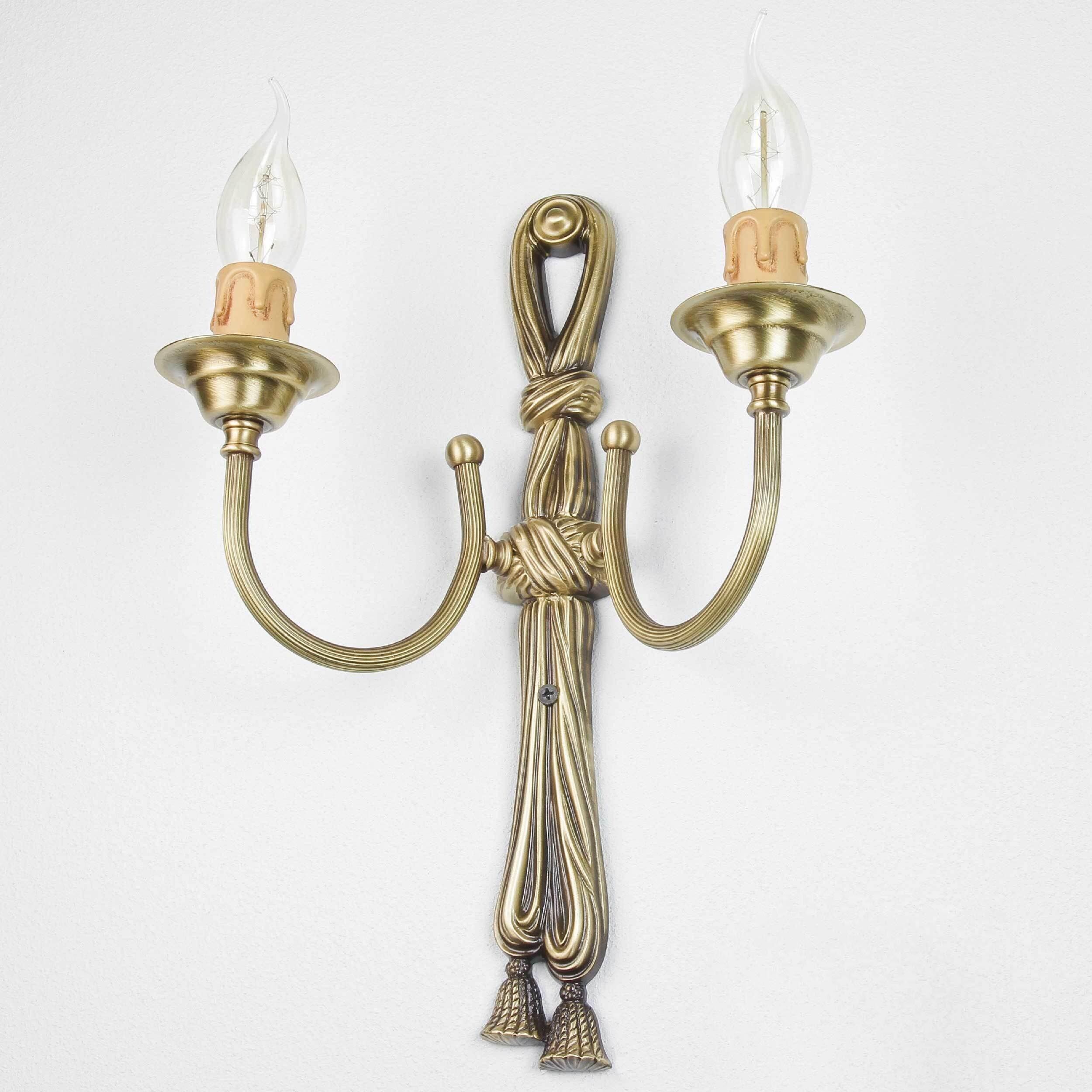 Applique murale chandelier 2flmg bronze en laiton véritable Applique murale chandelier 2flmg bronze en laiton véritable