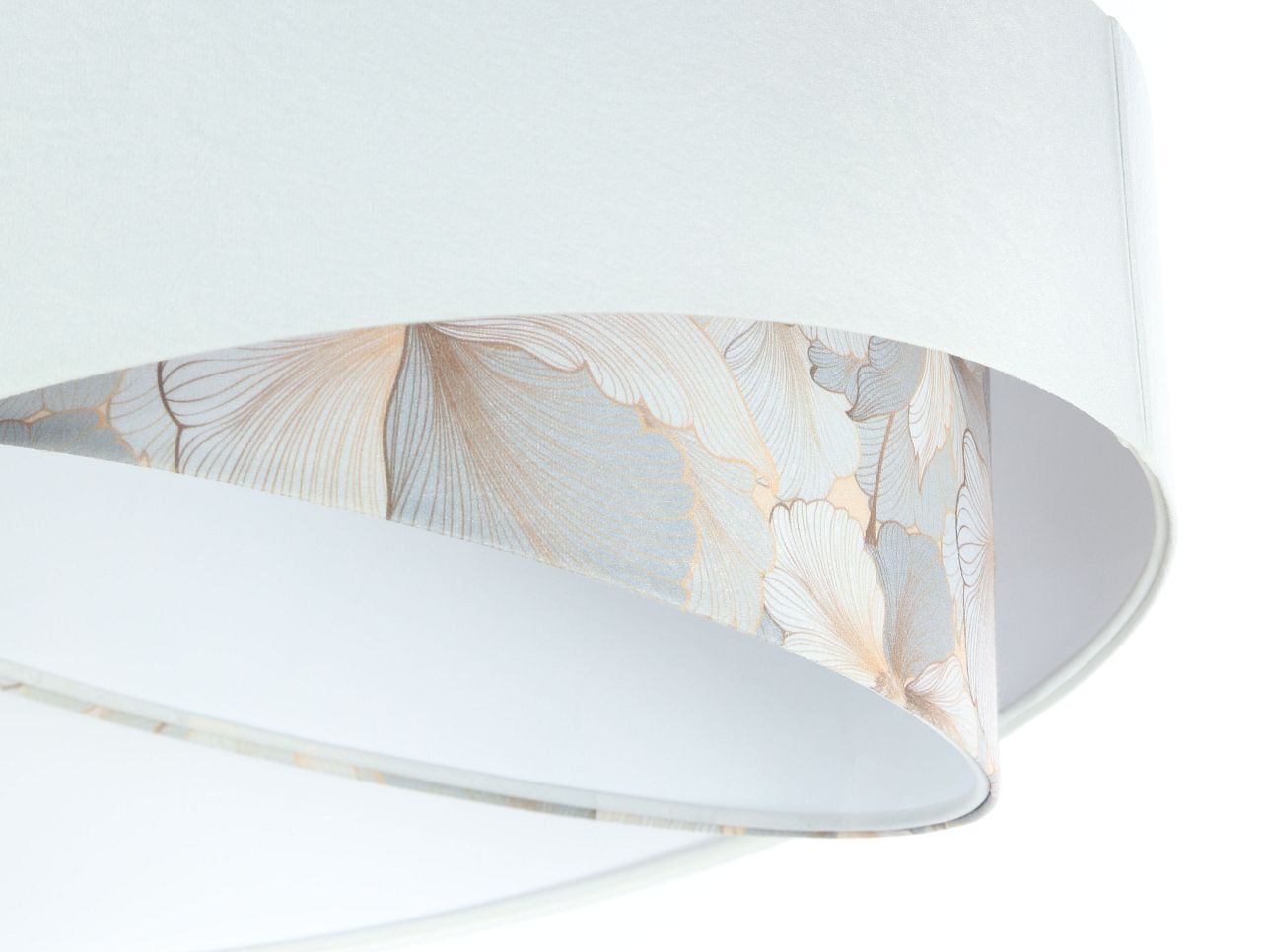 Lampe à suspendre Blanc Crème rond Ø 50 cm E27 Aspect velours Tissu