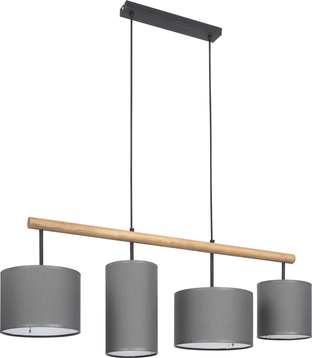 Pendelleuchte SEYA in Graphit Holz 4xE27 Esstisch Lampe, Kronleuchter