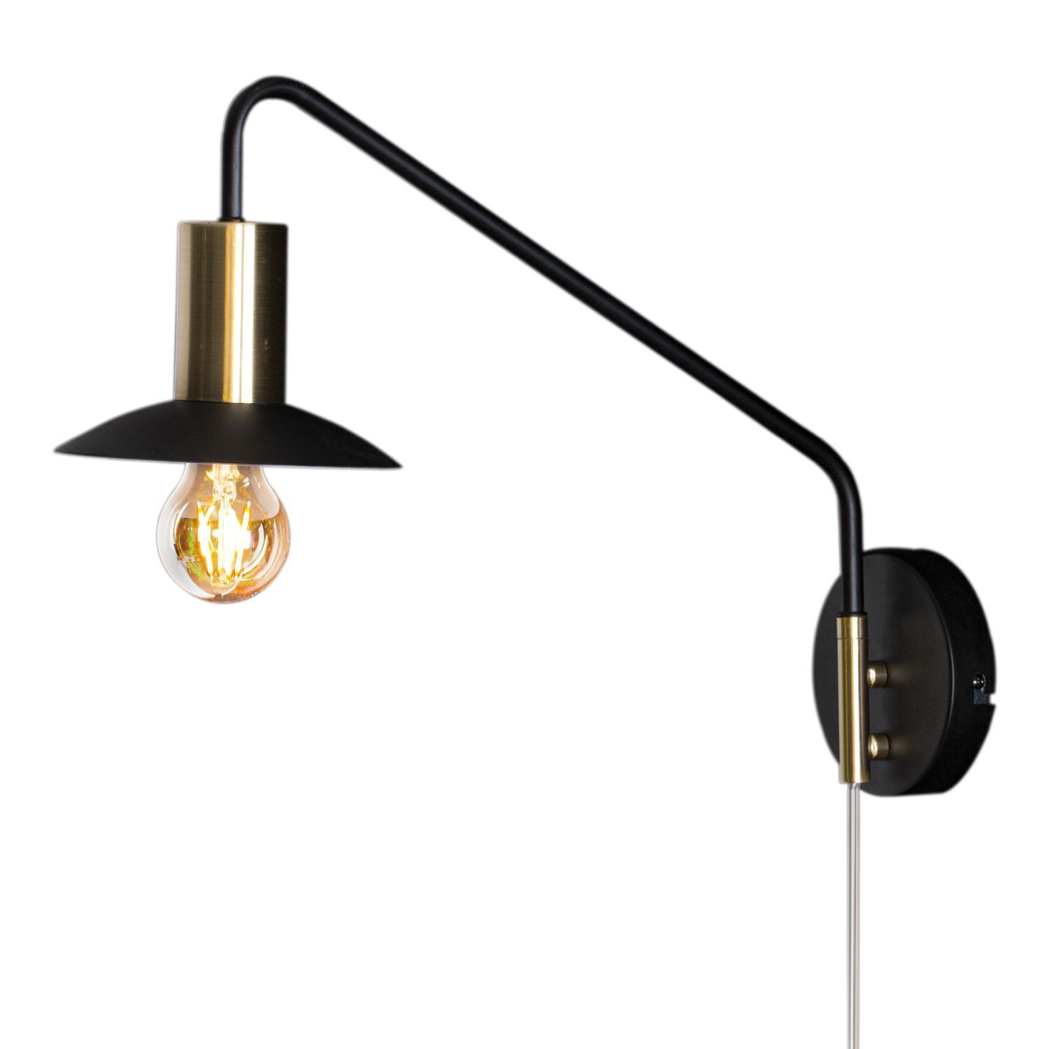 Wandleuchte mit Kabel Metall E27 Schwenkarm 35 cm hoch Wandleuchte, Wandlampe, E27 Leuchte, Metall, einzigartige Form