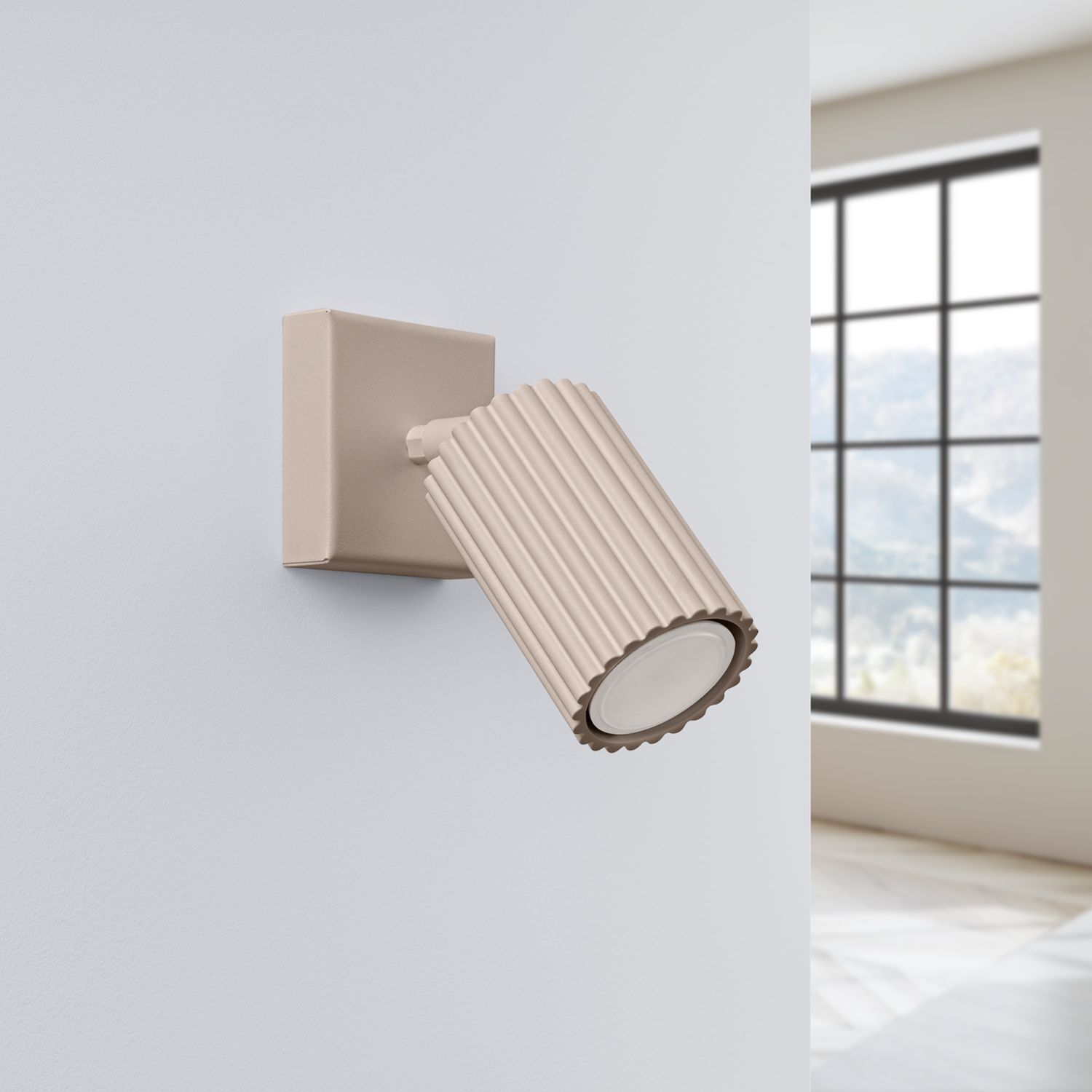 Flexibler Wandstrahler Aluminium Taupe GU10 H:16 cm