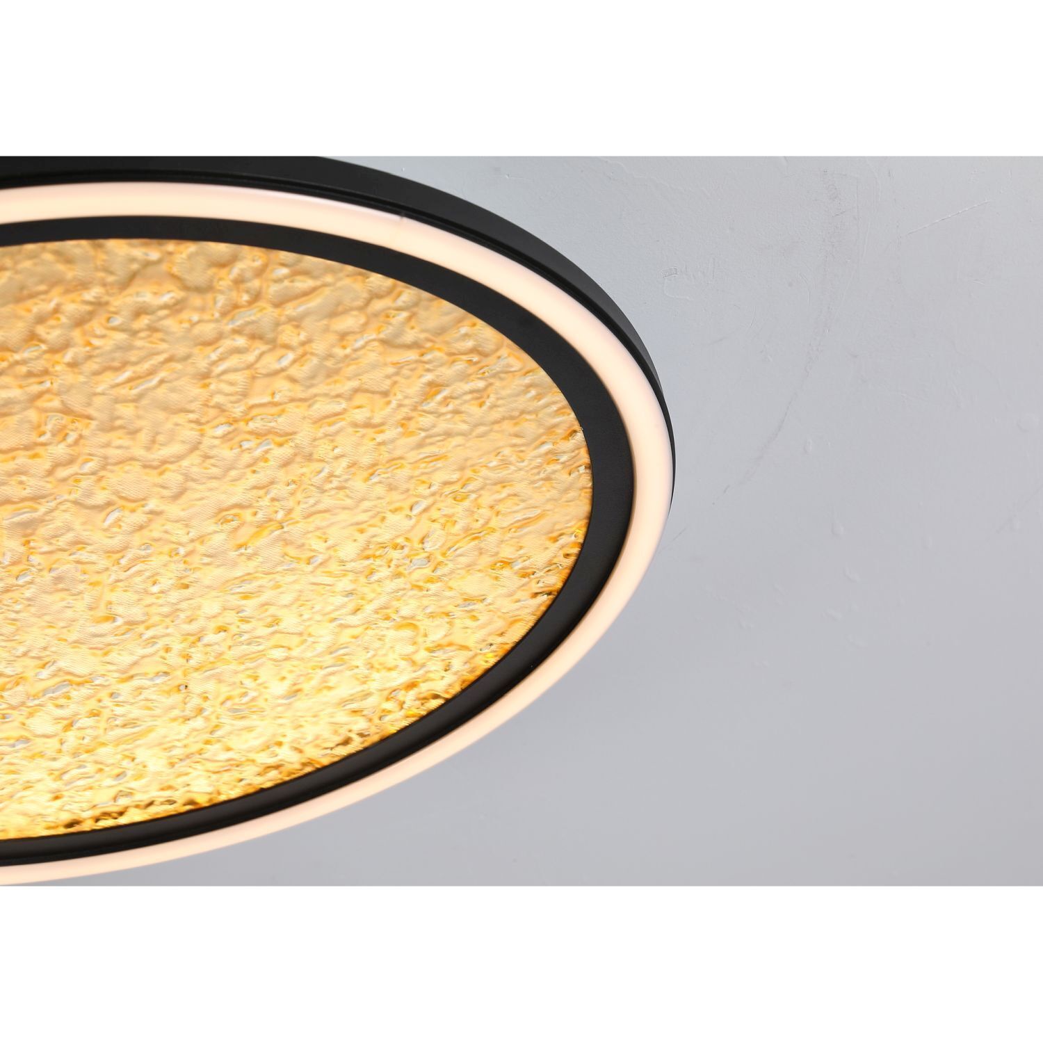 Plafonnier LED noir or métal 32 W Ø40 cm rond