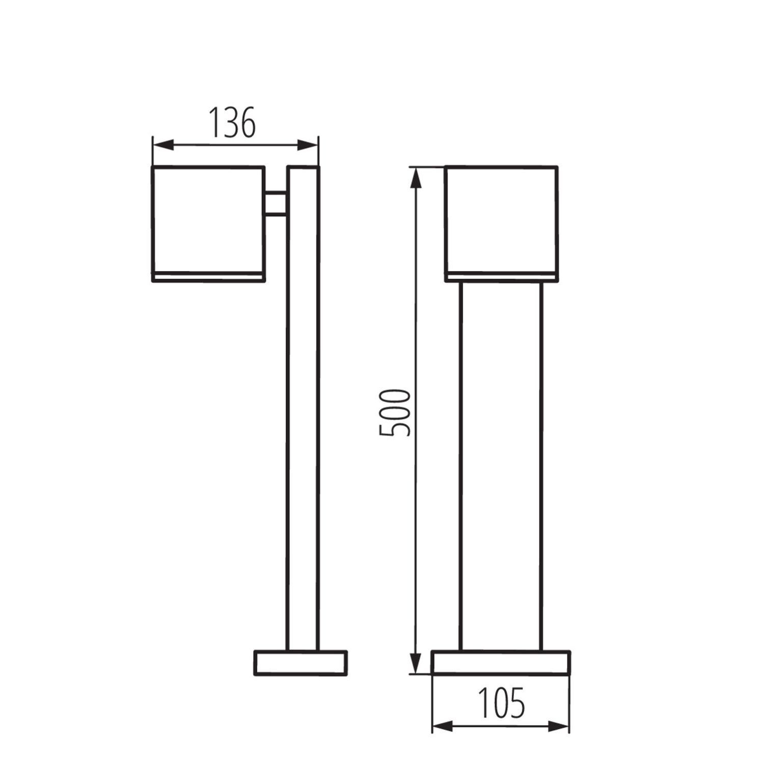 Außenlampe Anthrazit Aluminium 50 cm Garten weg Diagramm, Handlung