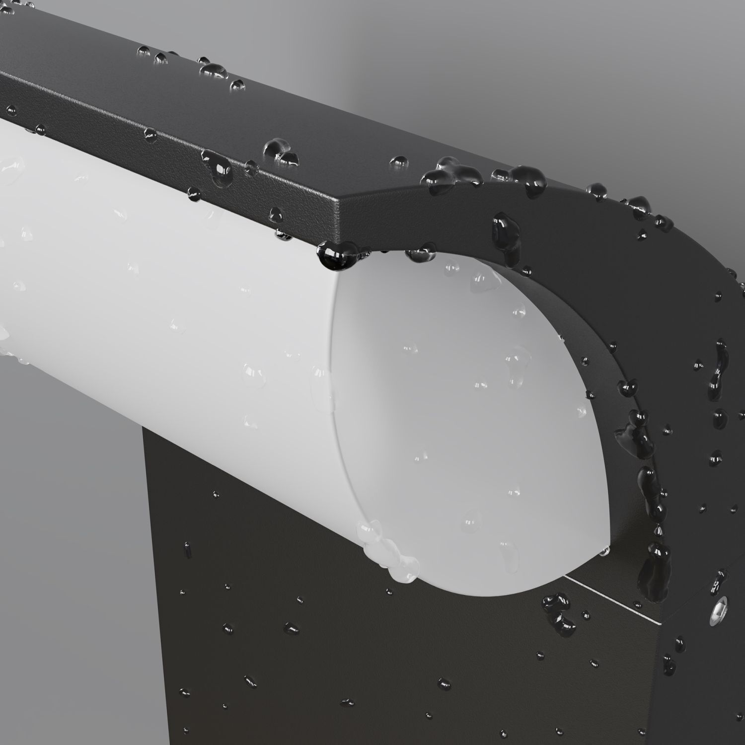 LED Außenlampe Aluminium Graphit IP65 H:20 cm 3000 K Schreibtischlampe, Metall, Schwarz, Runder Schirm, Wasserdicht