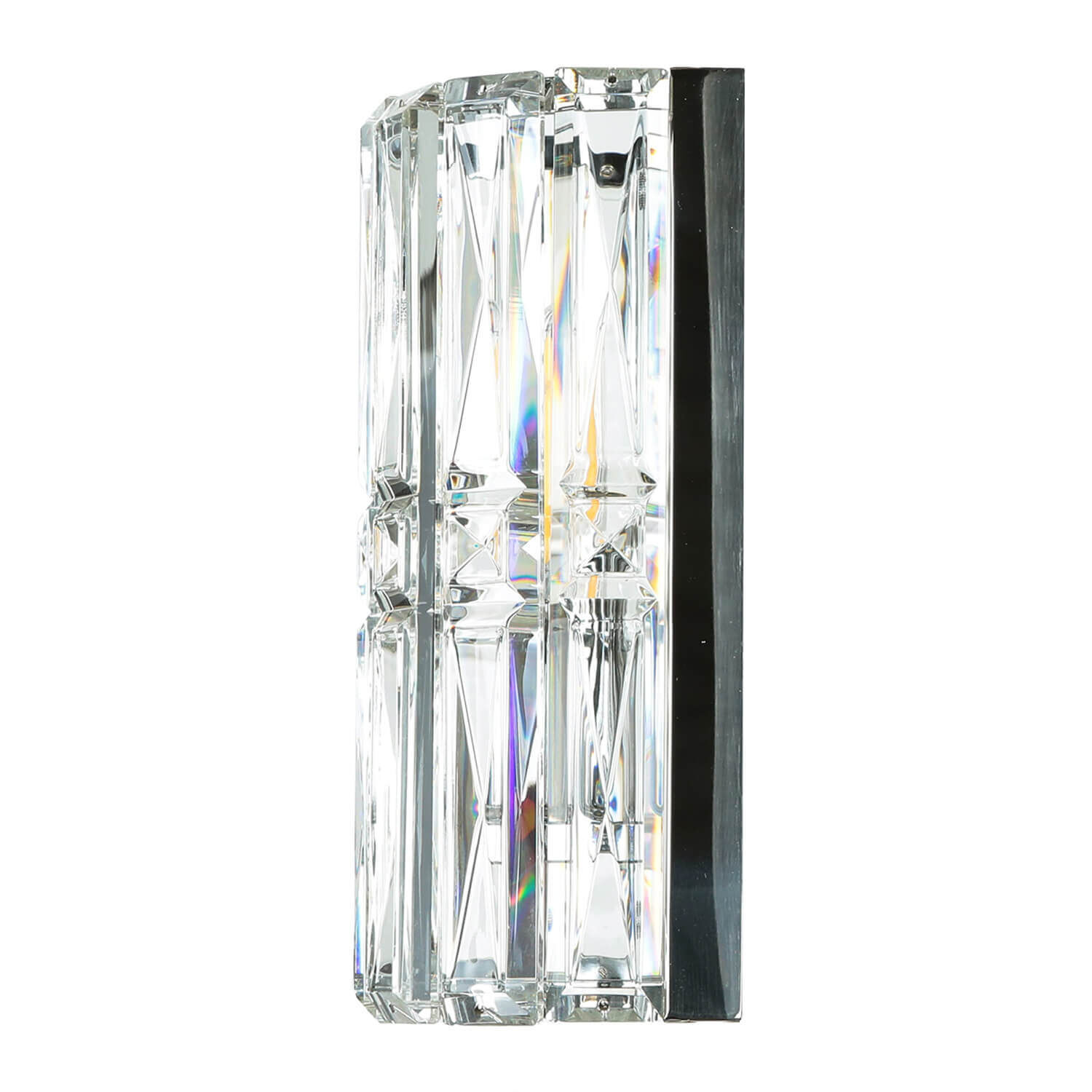 Wandlampe Metall Glas 25 cm hoch Chrom E14 länglich Krug, Töpferei, Vase, Flasche