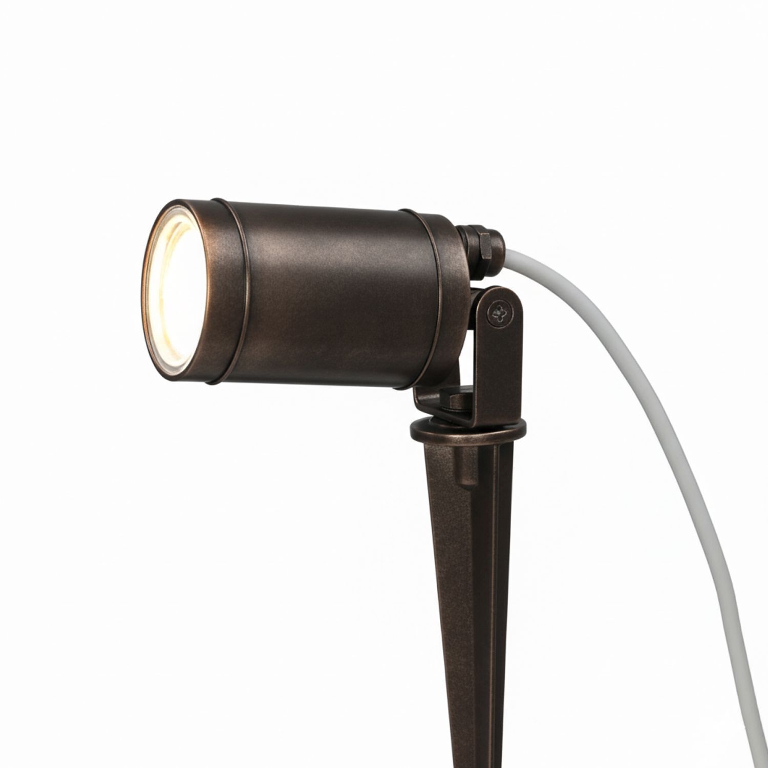 Außenleuchte Echt-Messing 27 cm Erdspieß IP64 GU10 rund Beleuchtung, Lampe, Elektrisches Gerät, Mikrophon, Fön