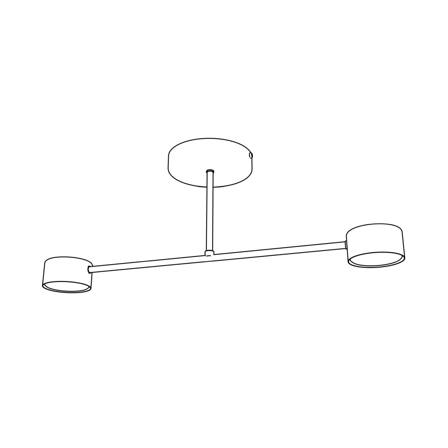 Plafonnier blanc métal GX53 2 flammes accentuées