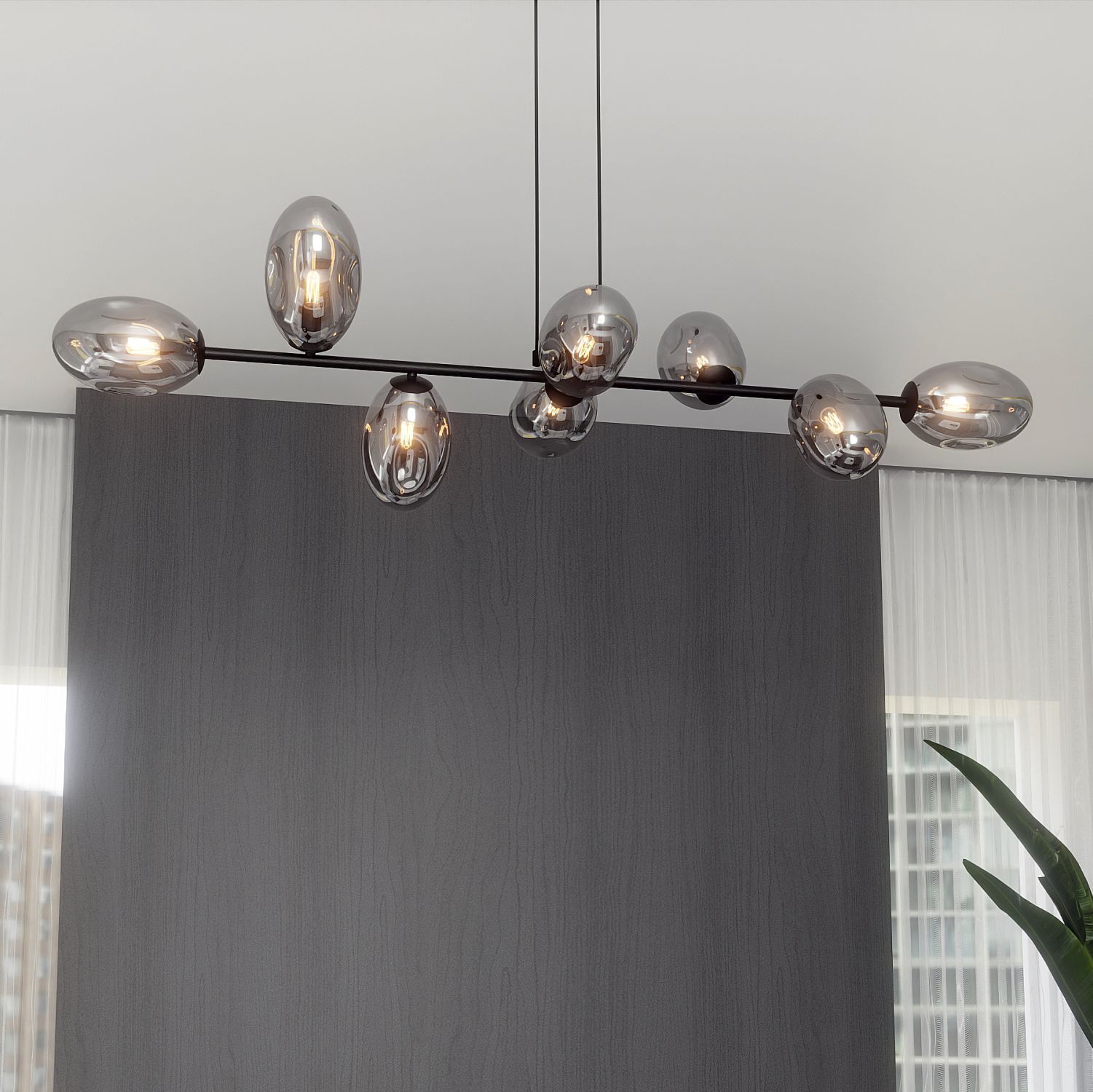 Grande lampe à suspendre 140 cm de long réglable en hauteur E14