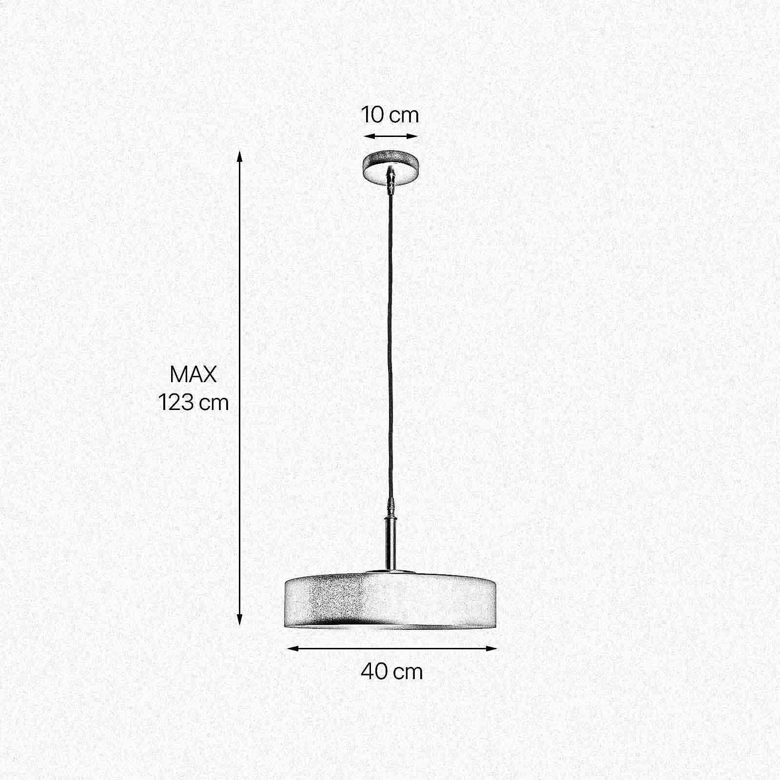 Suspension ronde noir or E27 Ø 40 cm laiton fer