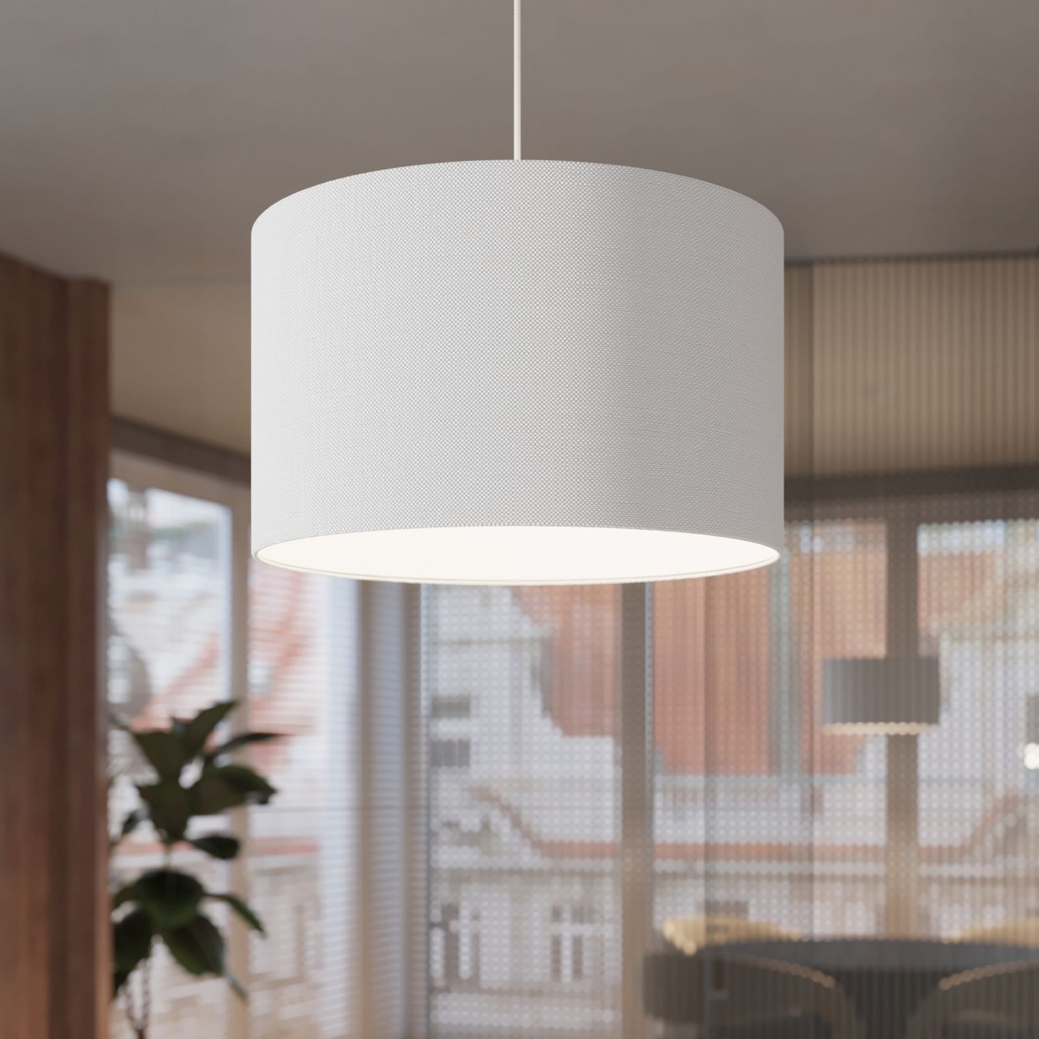 Pendelleuchte, Deckenlampe, weiße Lampenschirm, moderne Einrichtung, Wohnbeleuchtung