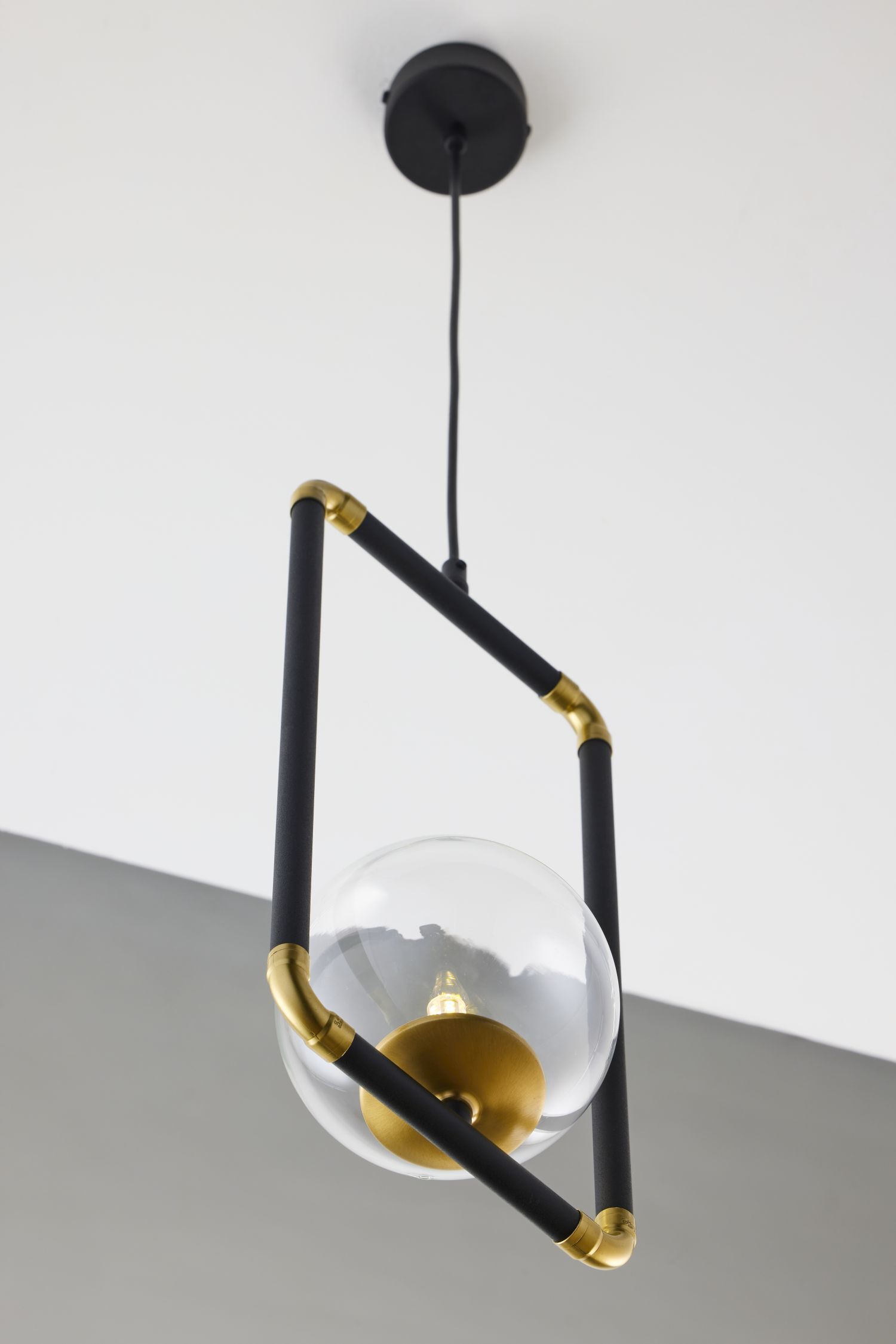 Pendelleuchte Modern Metall Glas G9 L:40 cm Kugel Lampe, Deckenleuchte
