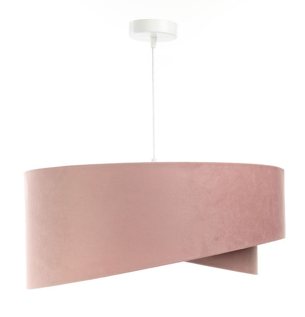 Suspension D : 50 cm E27 Rose Bleu clair Tissu aspect velours