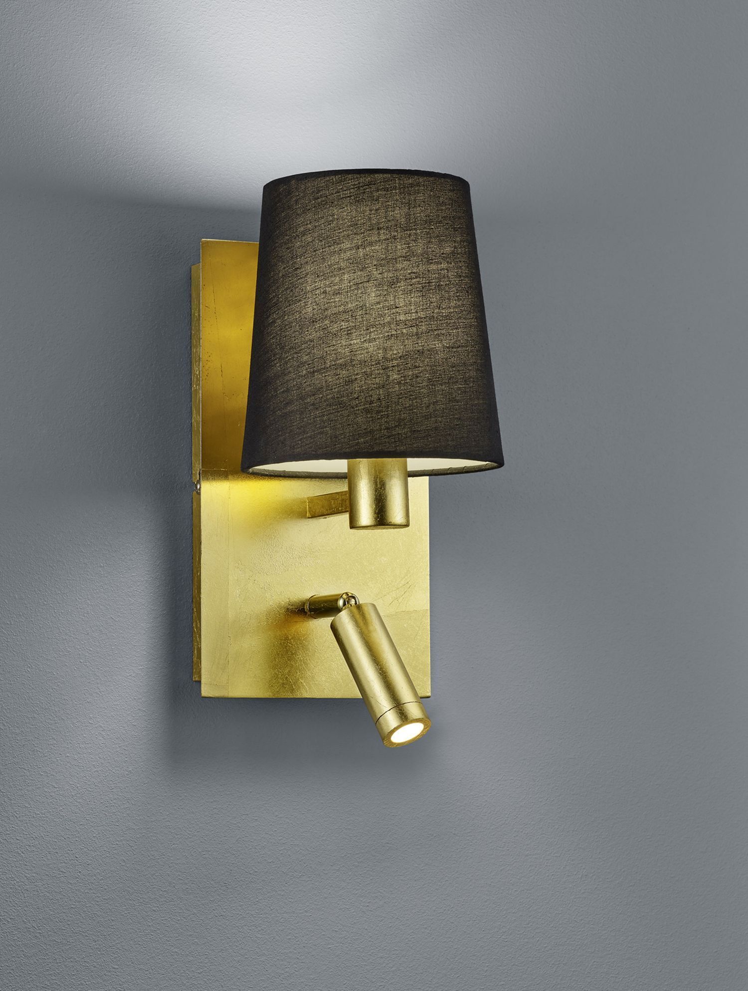 Wandlampe mit Schalter Gold Schwarz Leselicht flexibel