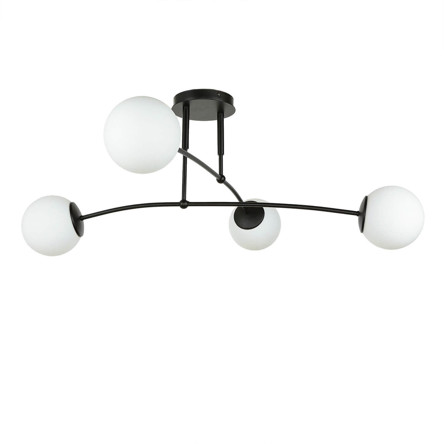 Deckenlampe Modern Schwarz Weiß Kugel Schirm 4x E14