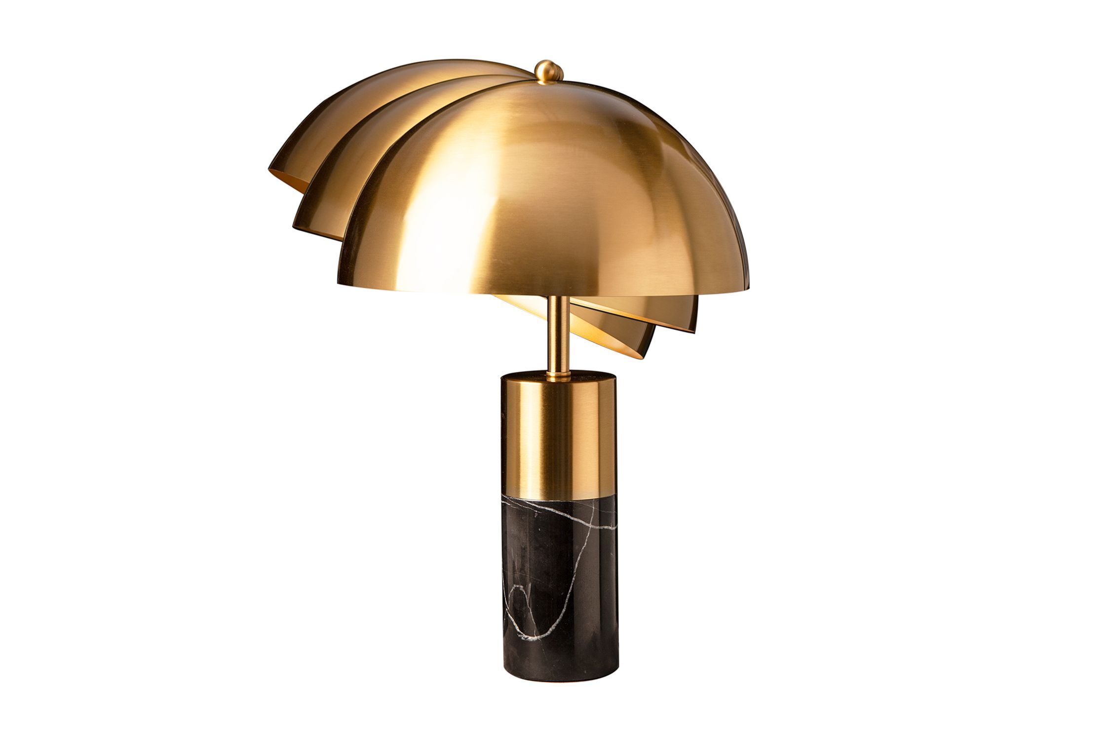 Tischlampe Metall Schwarz Gold Leselicht E27 52 cm hoch