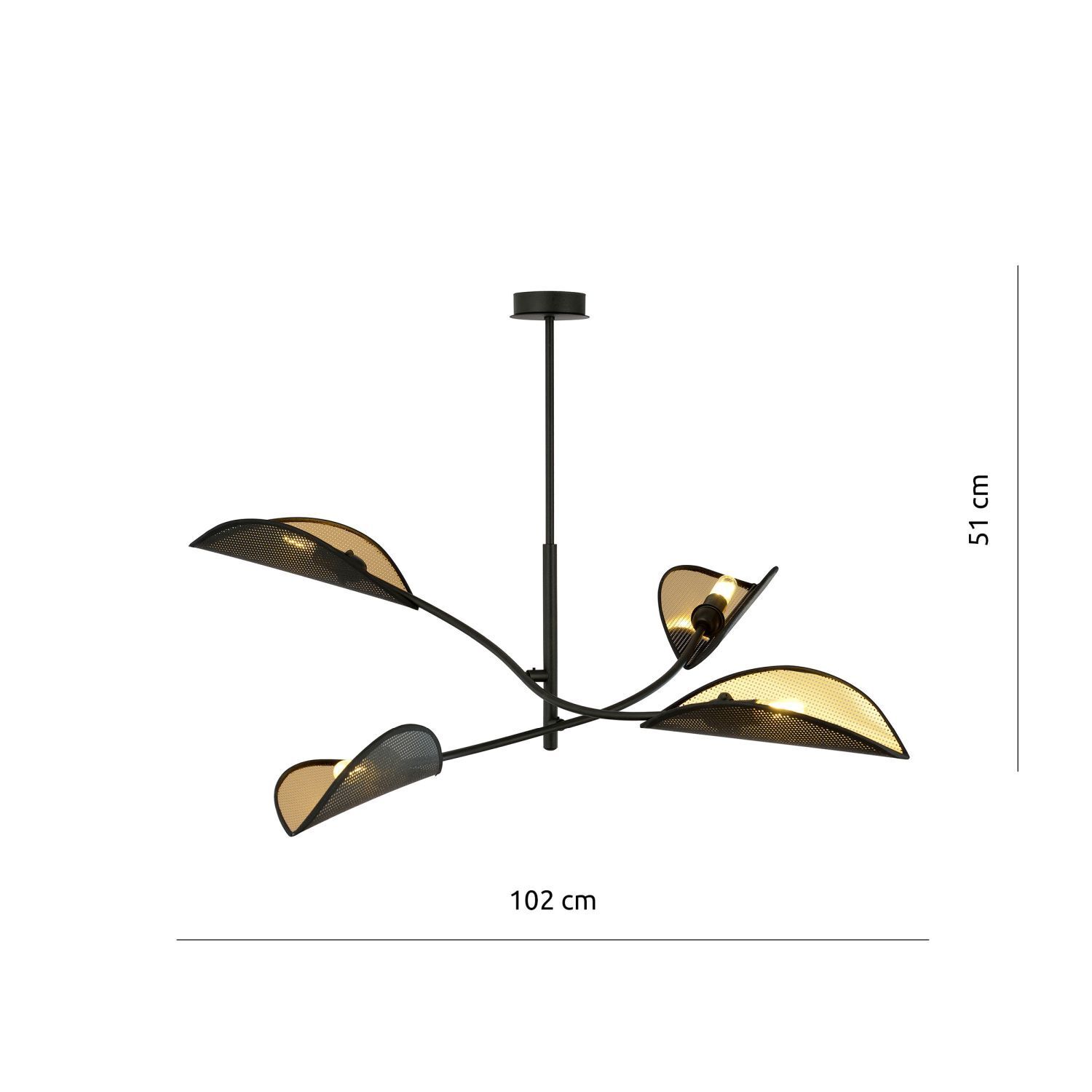 deckenleuchte-wohnzimmerlampe-modern-deckenleuchte-gold-becka-4x-e14-bis-10w-schwarz-gold-modern-design-le111095-08 Deckenleuchte, Hängelampe, Metall, Schwarz, Goldfarben
