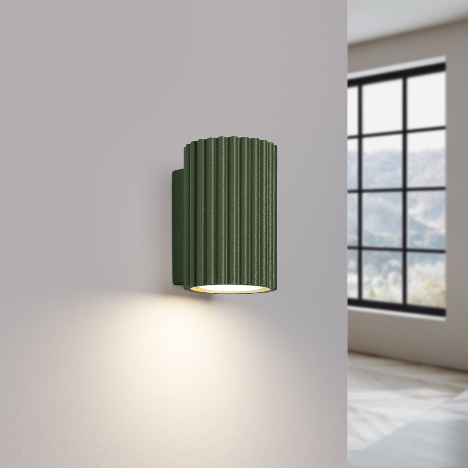 Applique murale GU10 H : 10 cm petite in Vert Moderne Aluminium Drinnen, Innenarchitektur, Lampe