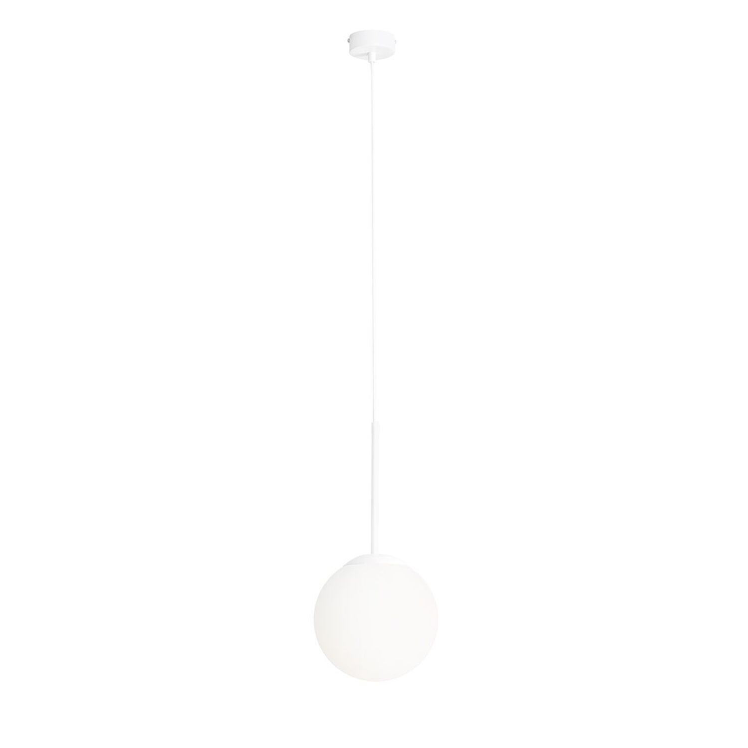 Suspension ronde Blanc Ø20 cm E27 Métal Moderne