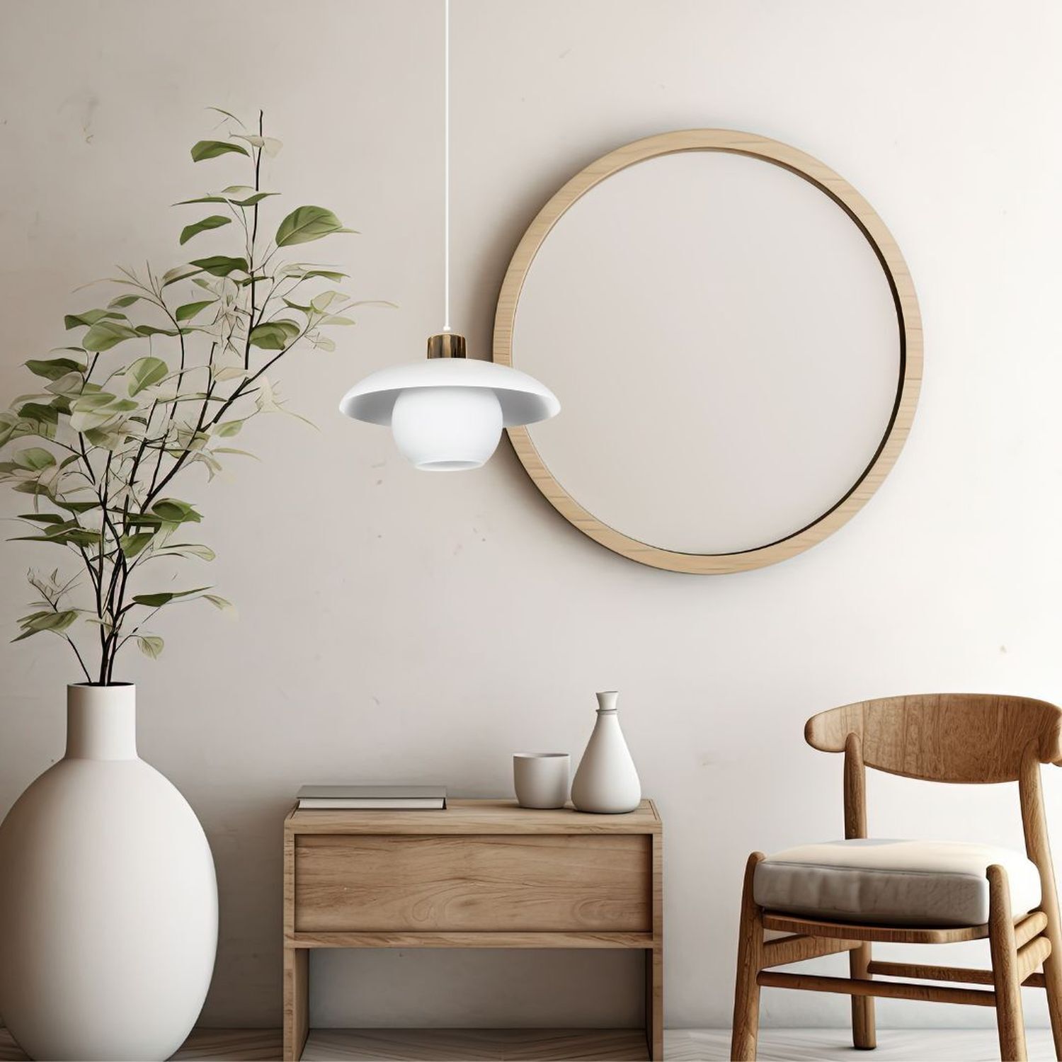 Pendelleuchte Glas Metall E27 Ø30 cm Weiß blendarm Drinnen, Innenarchitektur, Lampe, Pflanze, Stuhl