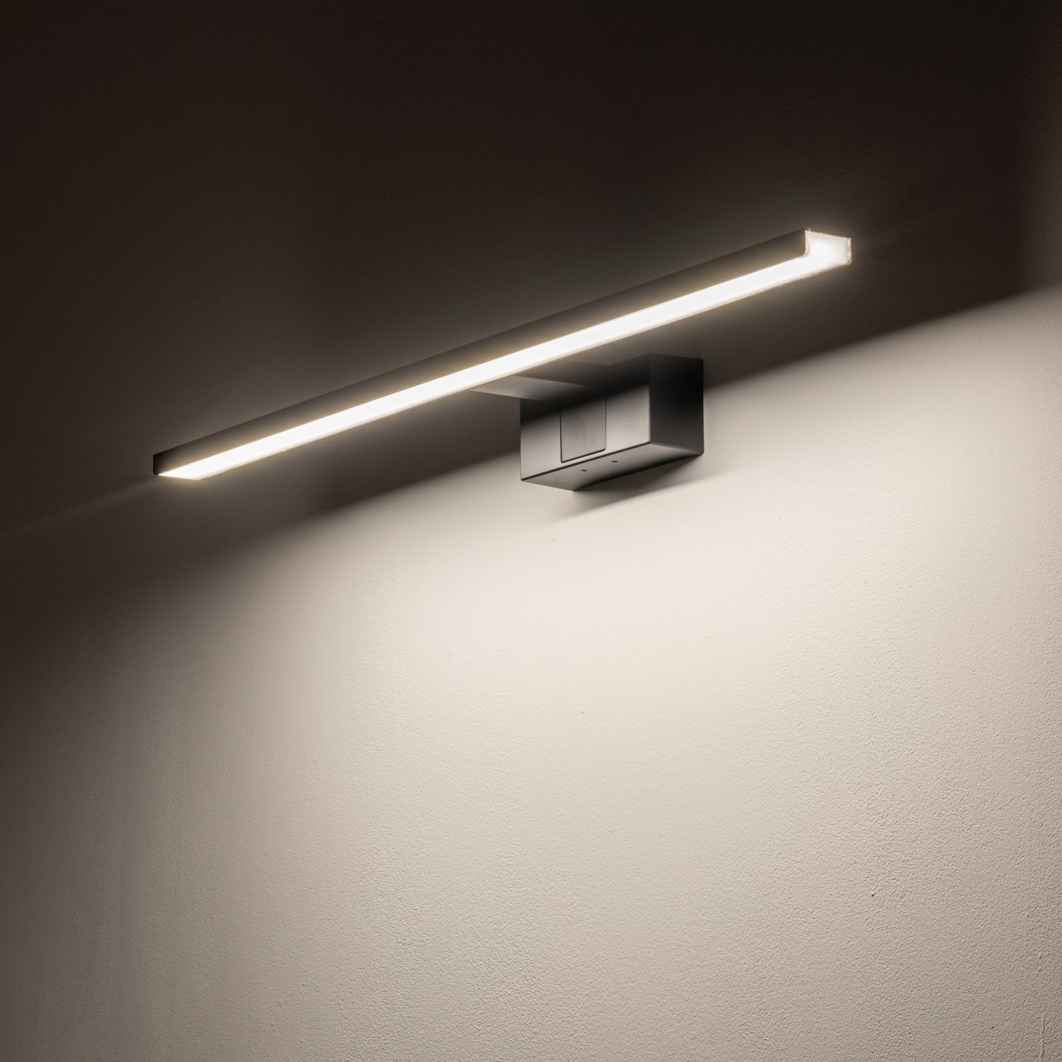 Lampe à miroir LED noire IP44 3000 K 850 lm aluminium