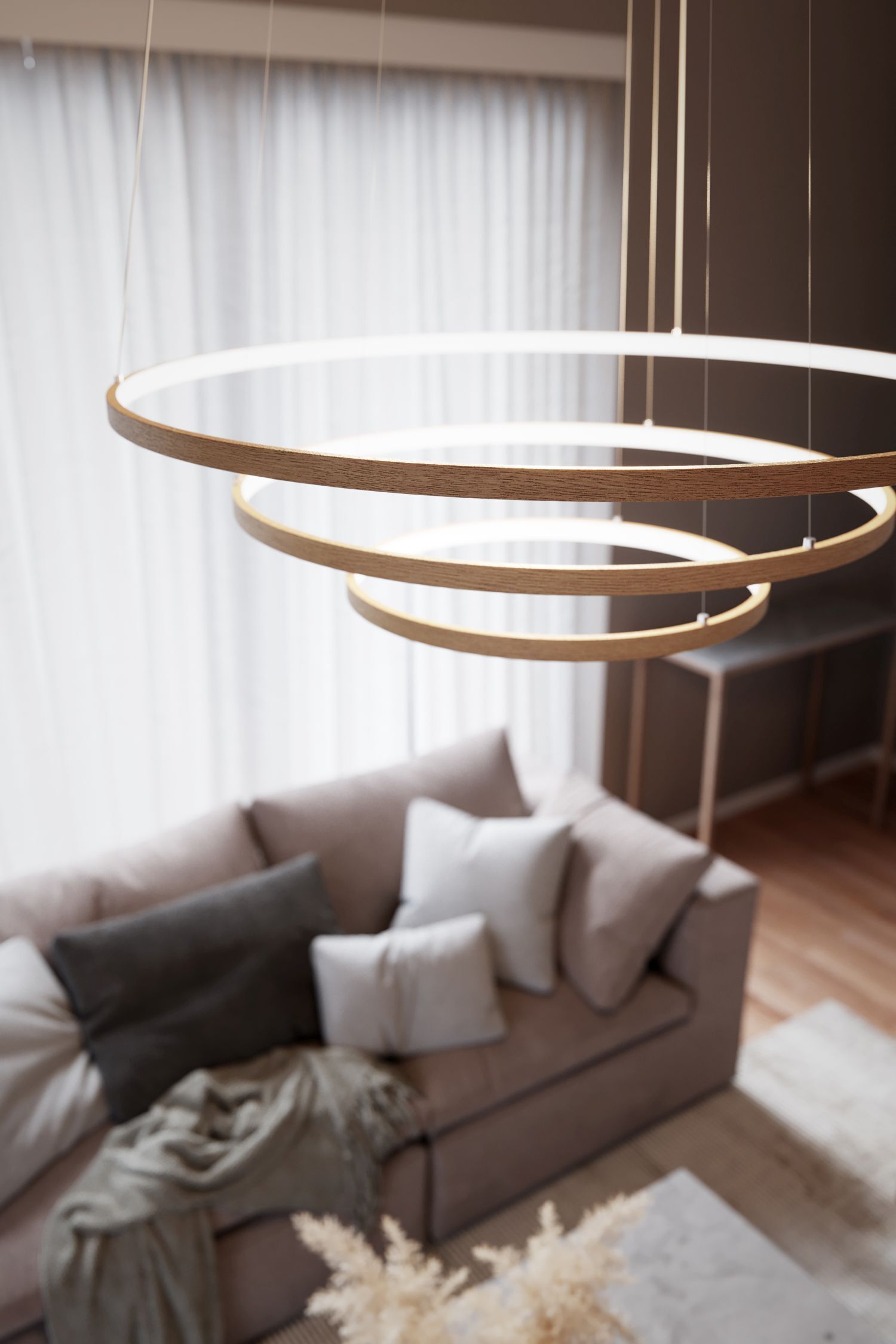 Wohnzimmer, Innenarchitektur, Lampe, Couch, Kronleuchter