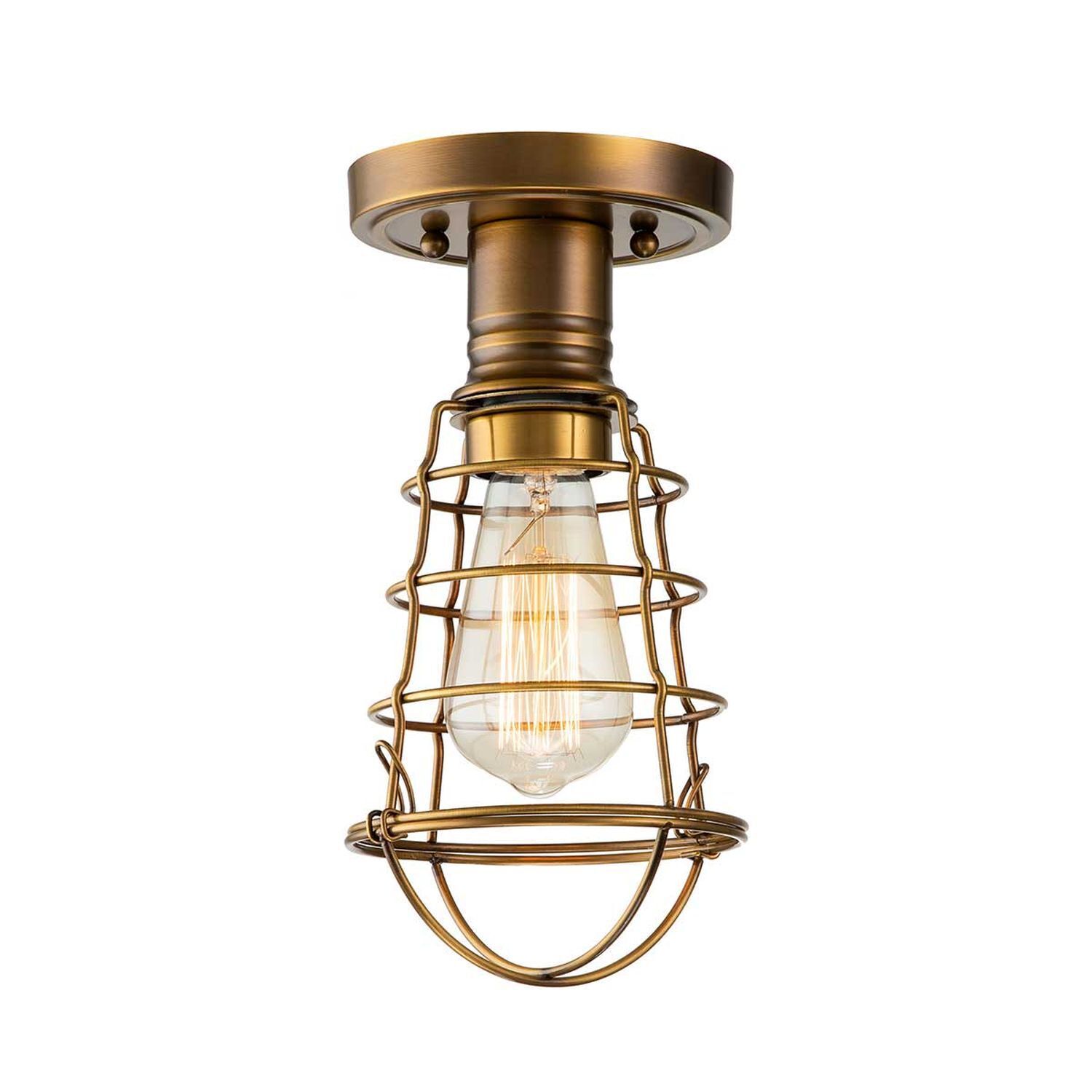Deckenlampe Messing Antik D: 14,5 cm klein aus Metall E27