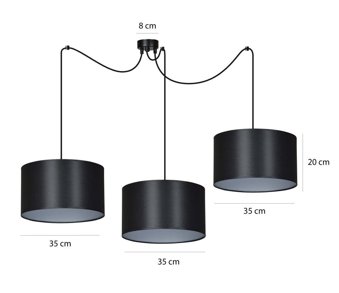 Lampe à suspendre réglable noir argent Lampe à suspendre