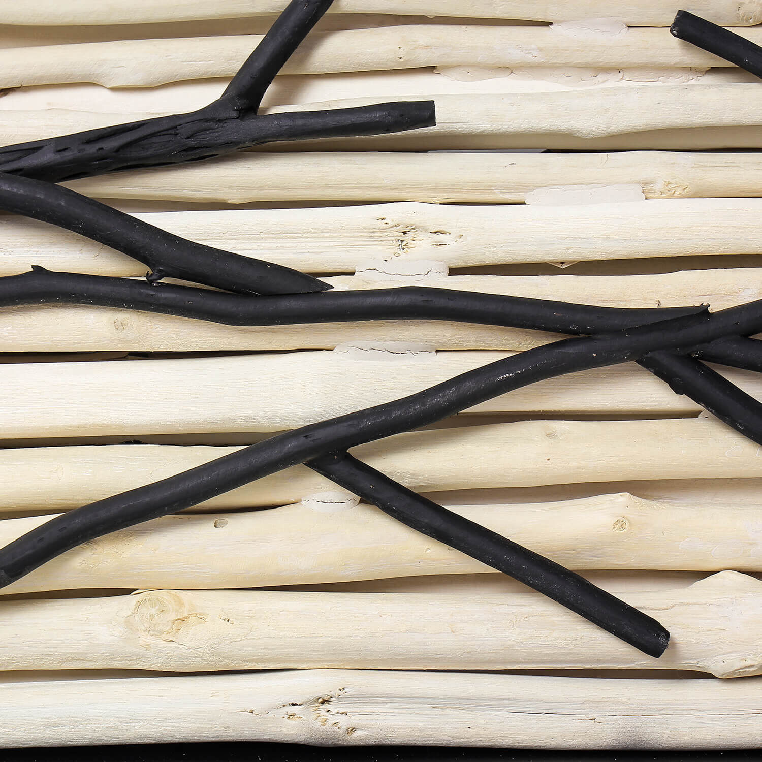 Design Tischlampe Treibholz Stoffschirm 80 cm lang Holz