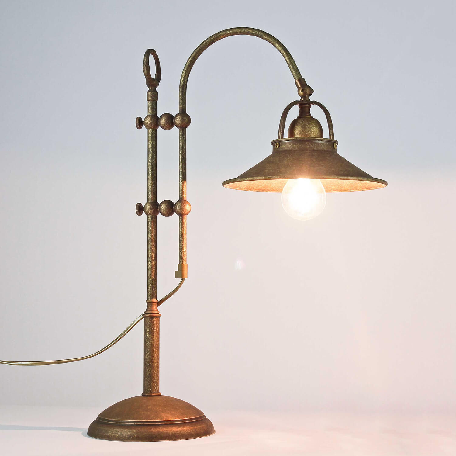Lampe de table en laiton antique bronze Lampe, Lampenschirm