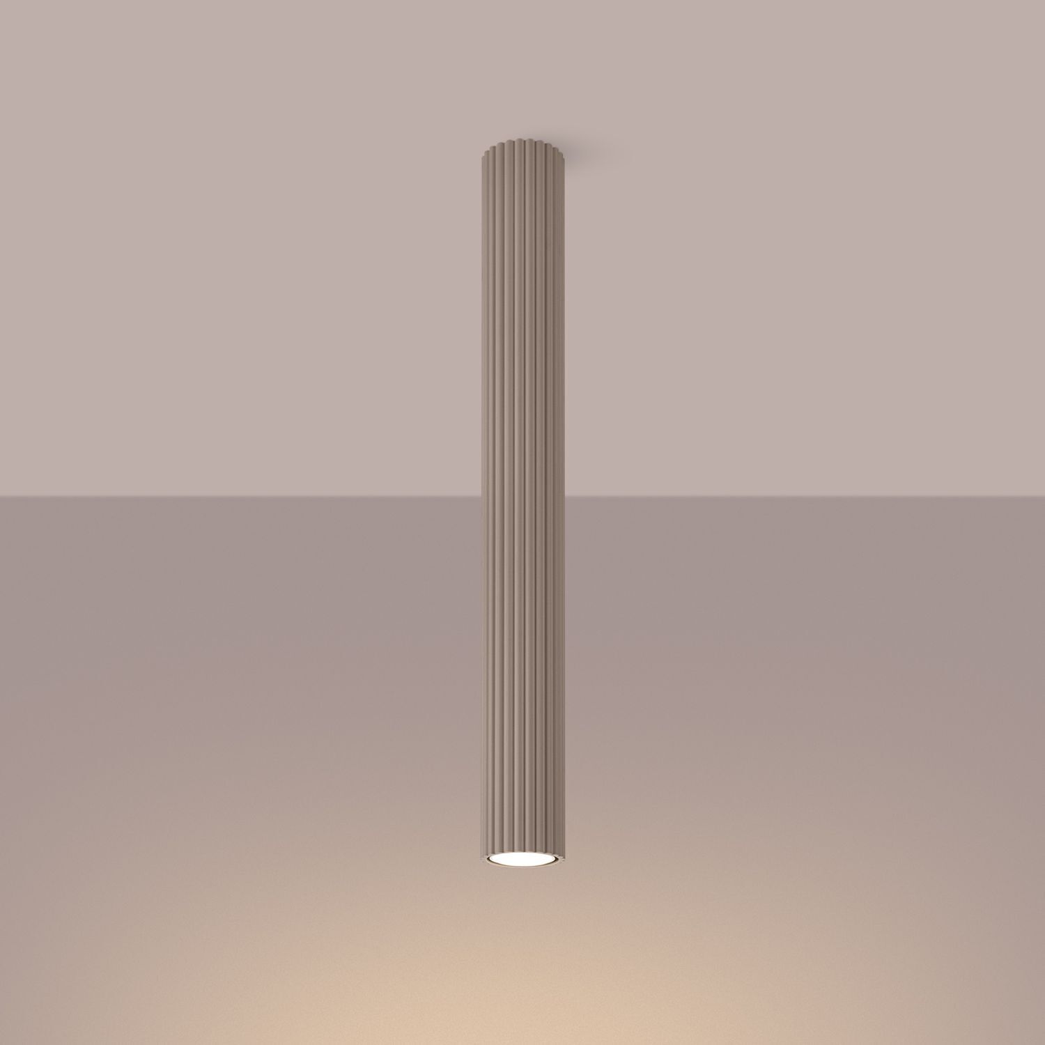 Deckenleuchte Aluminium Taupe Riffel GU10 Ø6,5 cm rund Beleuchtung