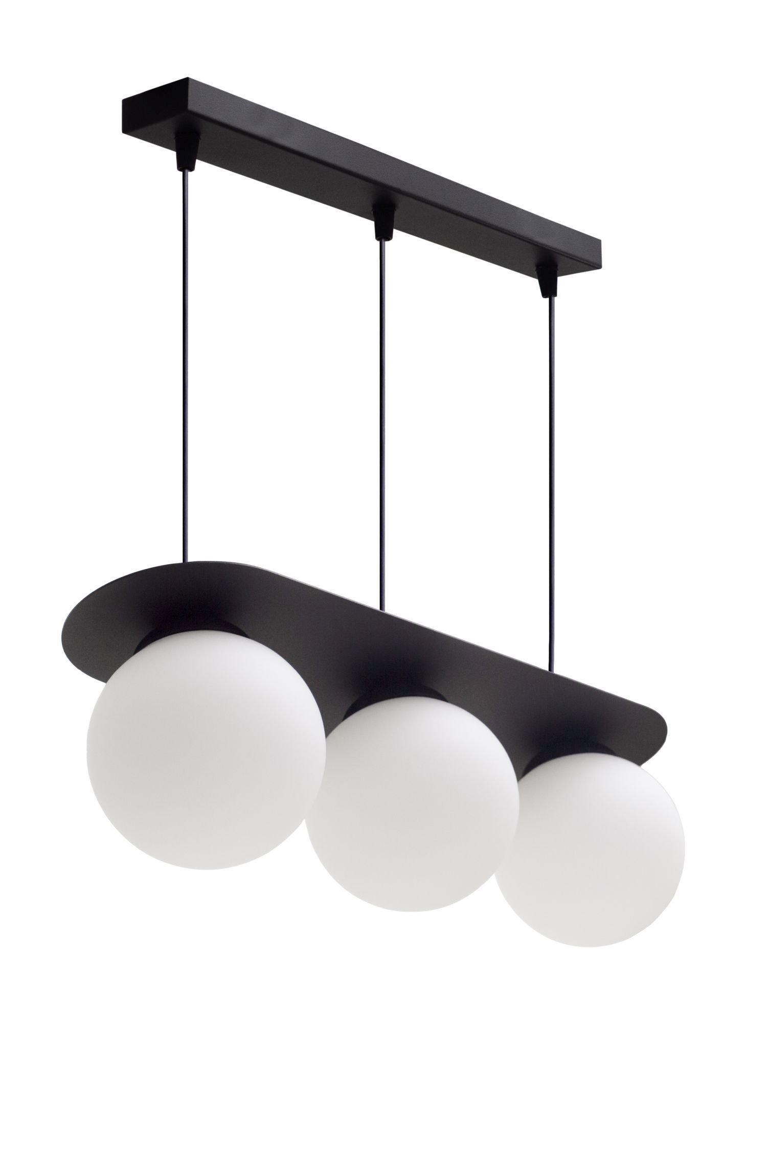 Blendarme Lampe à suspendre boules en verre E27 3-flmg noir
