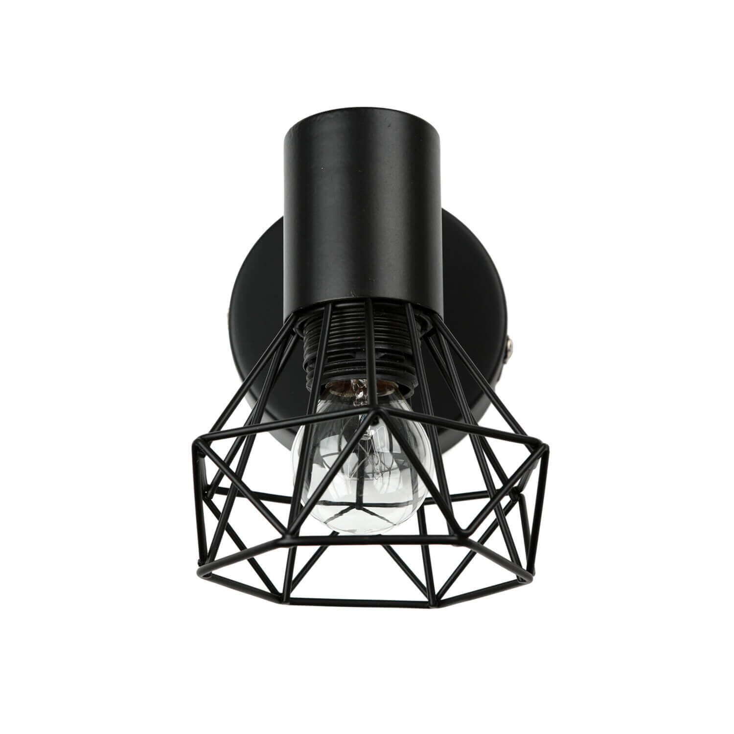 Wand Spot Metall Retro verstellbar in Schwarz E14 Deckenleuchte