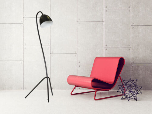 Lampe, Stuhl, Mobiliar