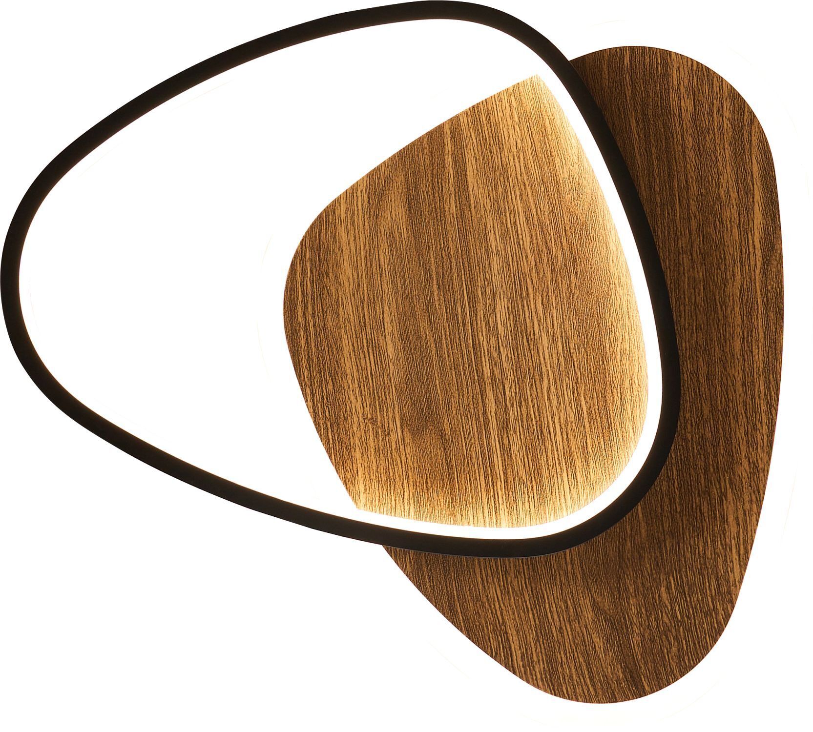 LED Deckenleuchte Schwarz Weiß 3000/4000/6500 K 35 cm wandaholz, holz, lampe, dekorlampe, holzoptik