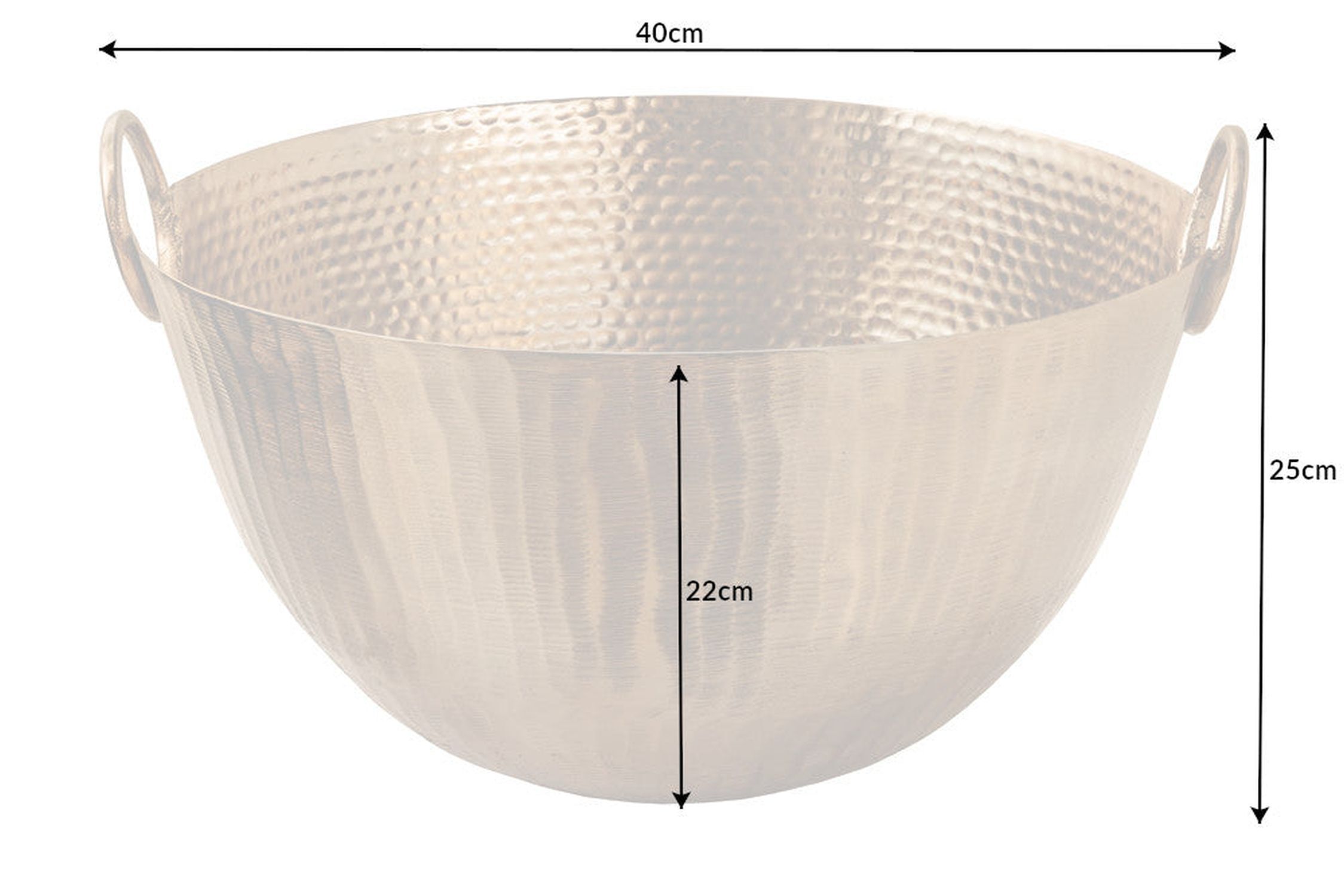 Coupe décorative ronde Ø 25 cm martelé en or fait main Schale