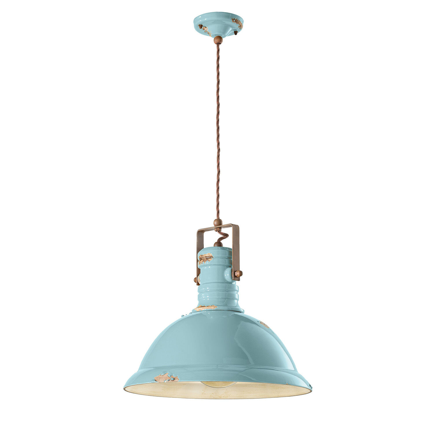 Hängelampe Keramik Metall E27 D: 40 cm rund