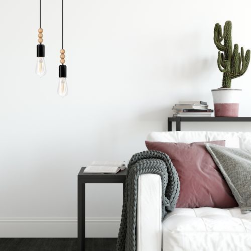 Suspension CHANIA Noir long Lampe de table à manger