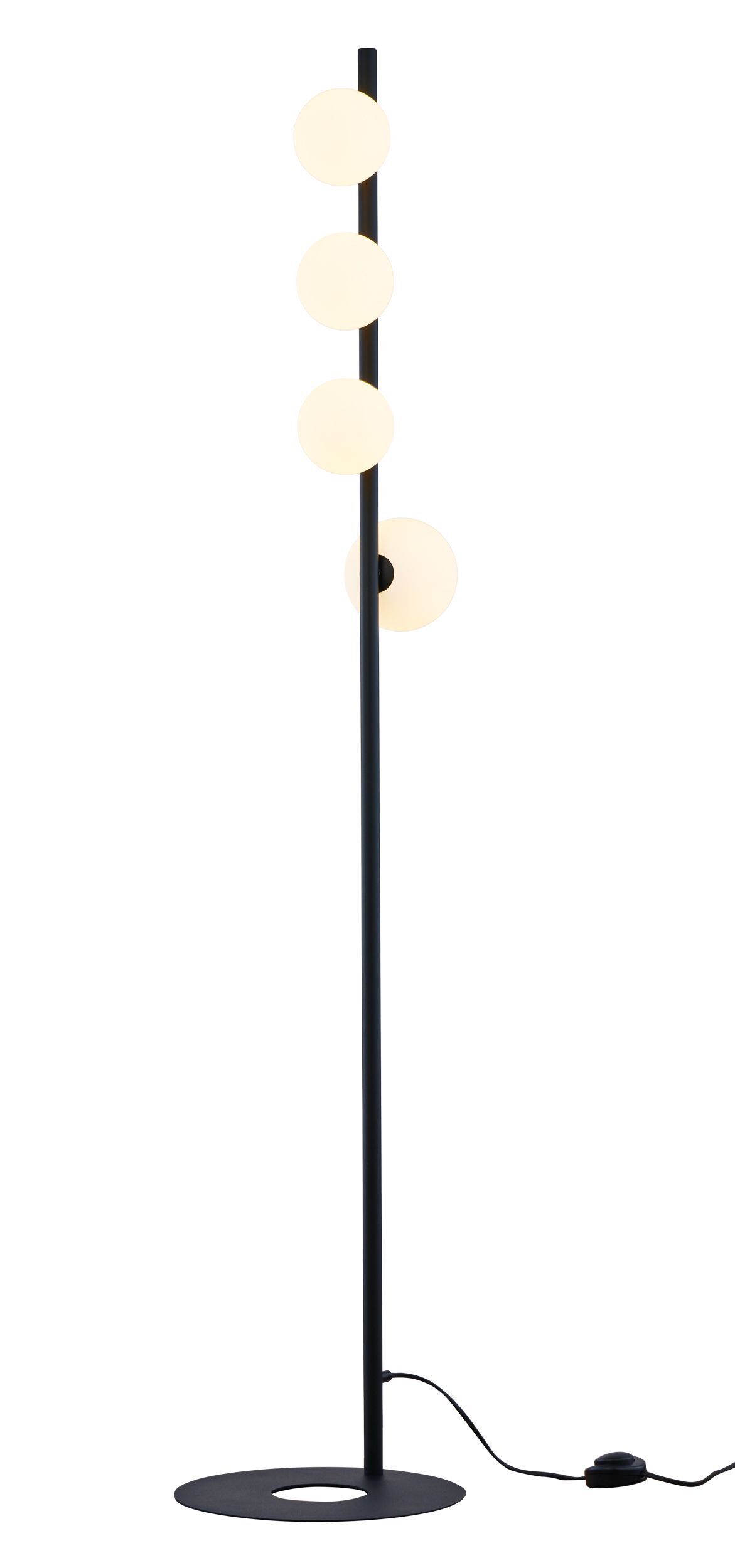 Kleine Stehlampe Metall Glas G9 151 cm mit Fußschalter