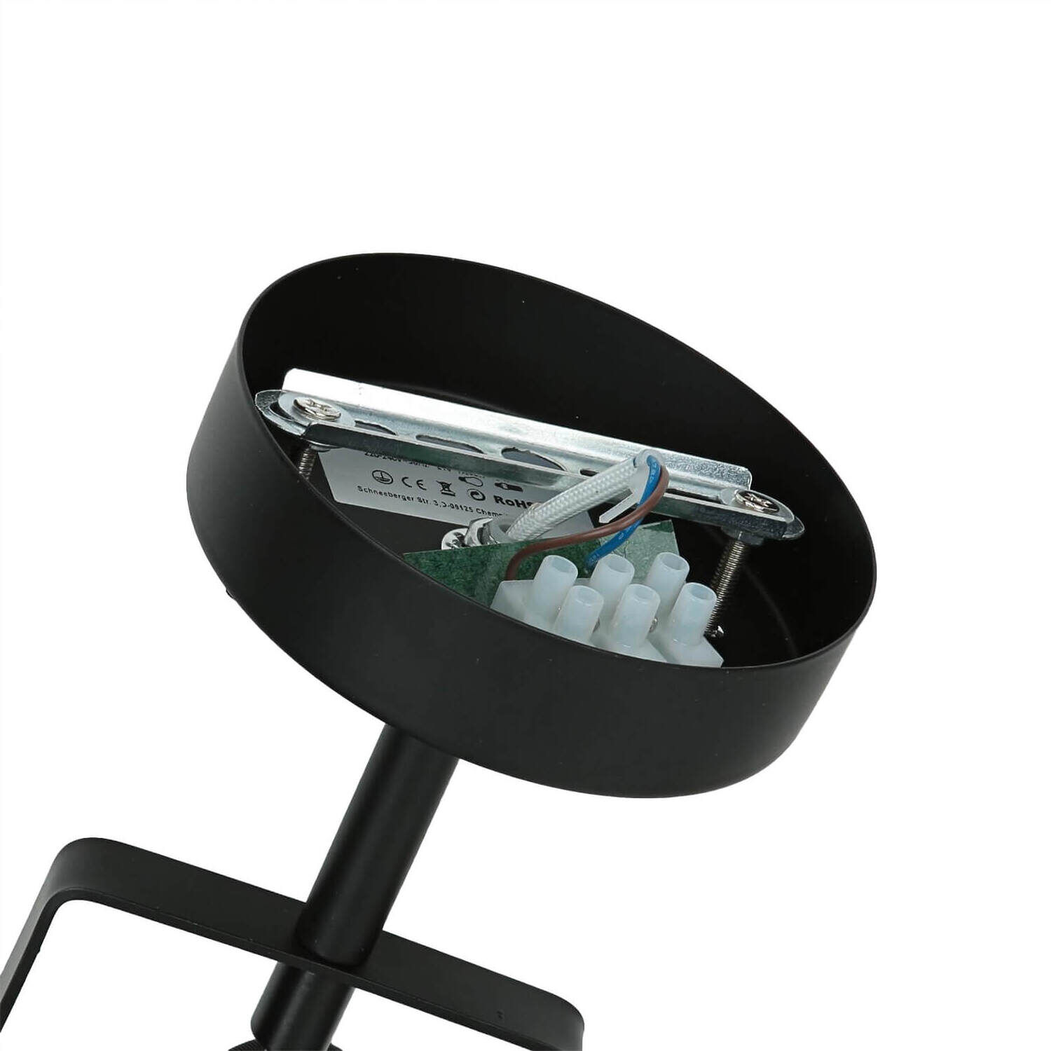 Spot lampe noir métal rond rétro DALLAS Moebel