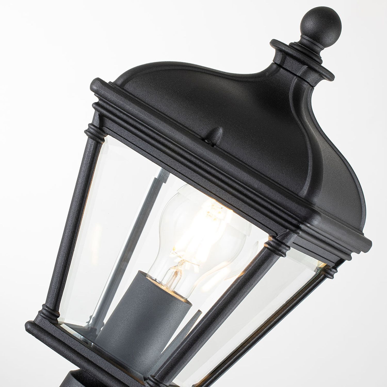 Lampe d'extérieur aluminium verre E27 IP44 hauteur 104,1 cm noir