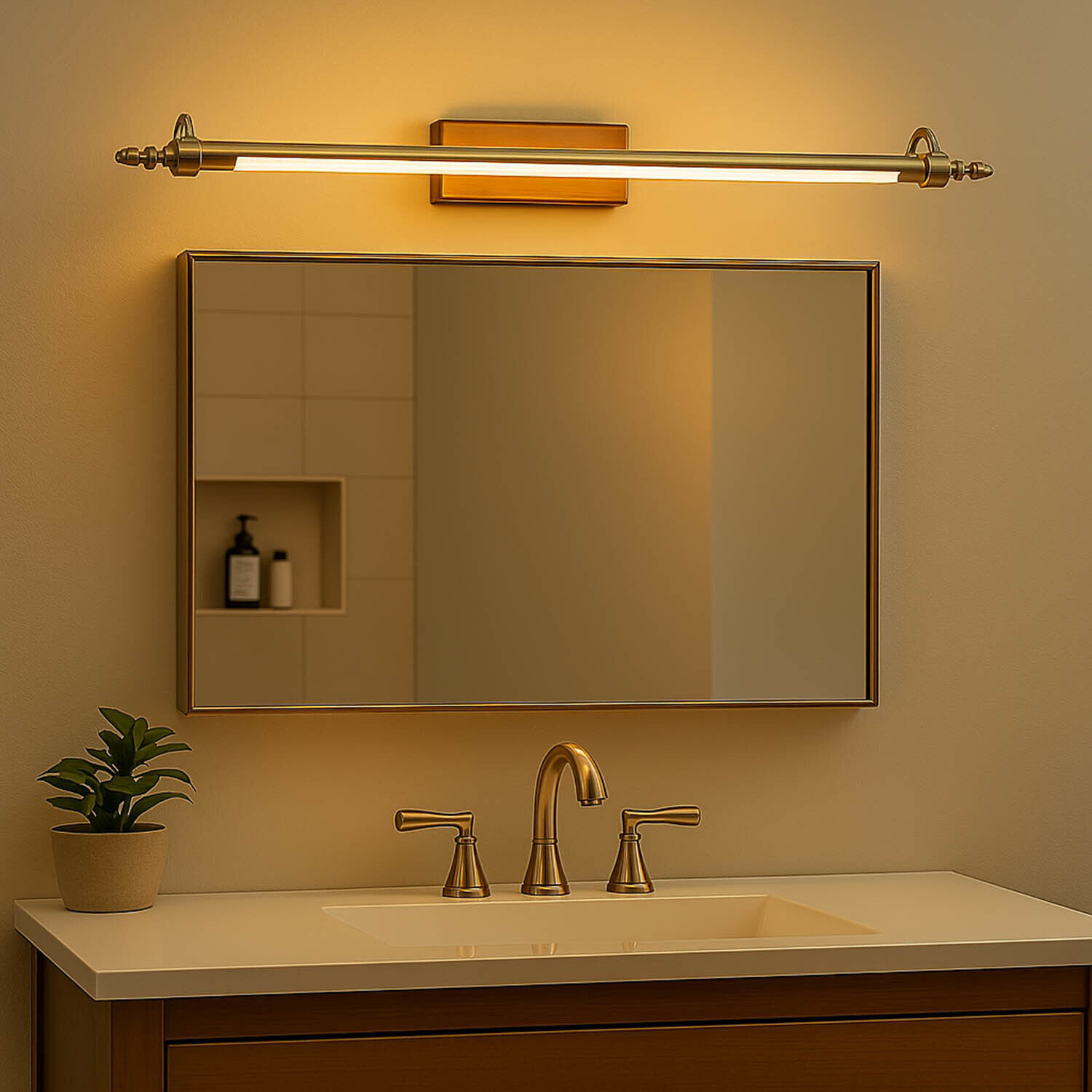 LED Bilderleuchte Metall Jugendstil 8W 79,5cm lang Sinken, Waschbeckenhahn