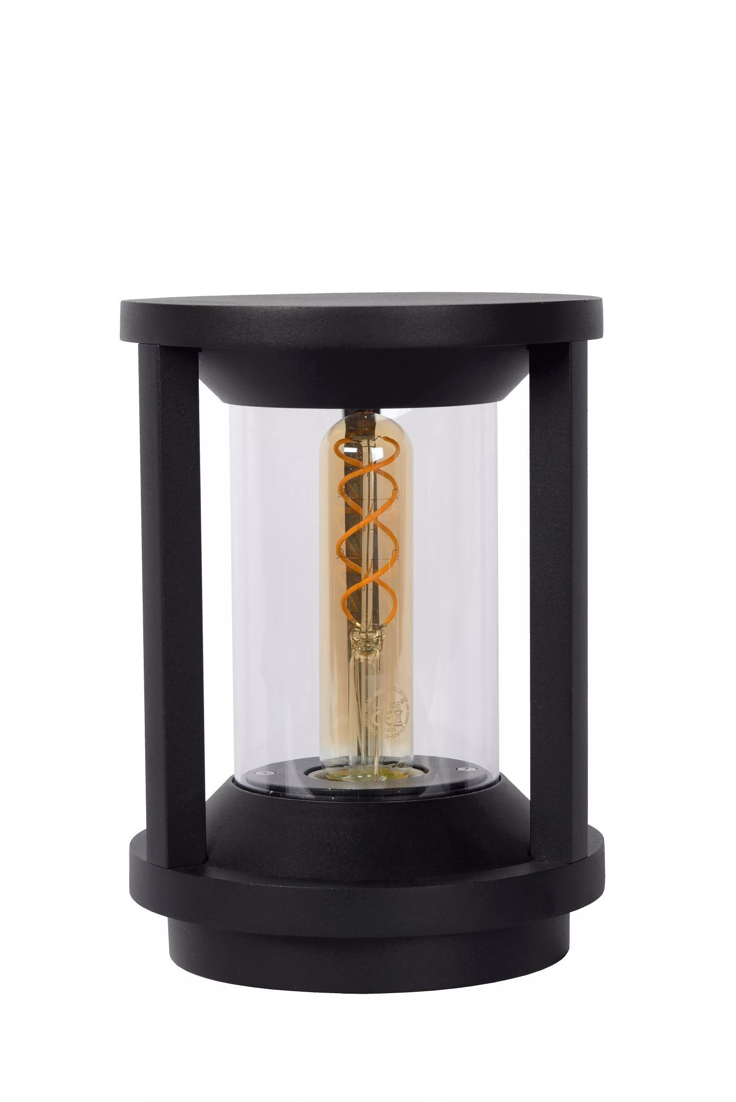 Borne lumineuse aluminium noir 22 cm petit IP65 jardin