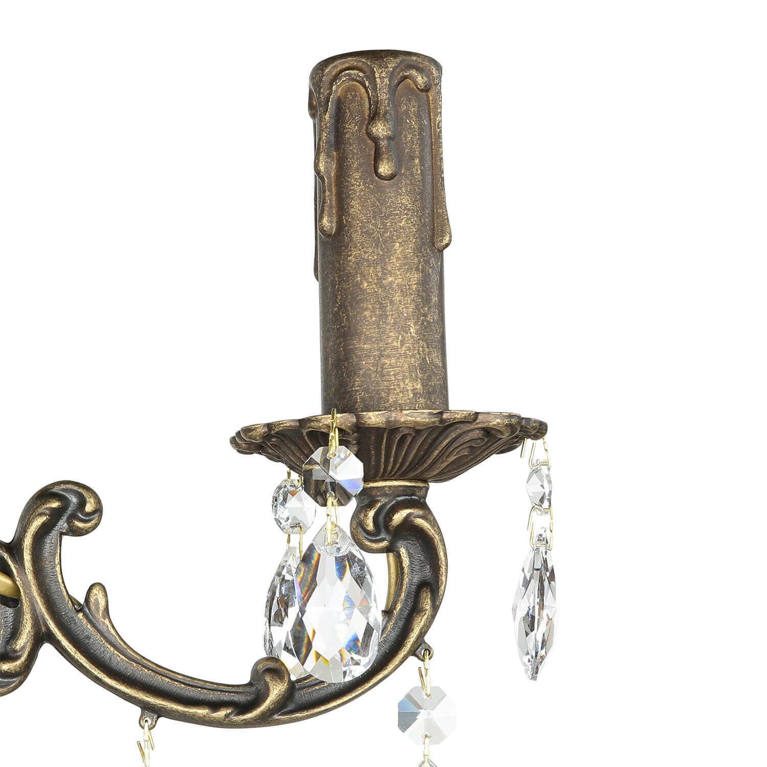 Jugendstil Wandleuchter E14 Venezia Leuchter, Lampe, Bronze