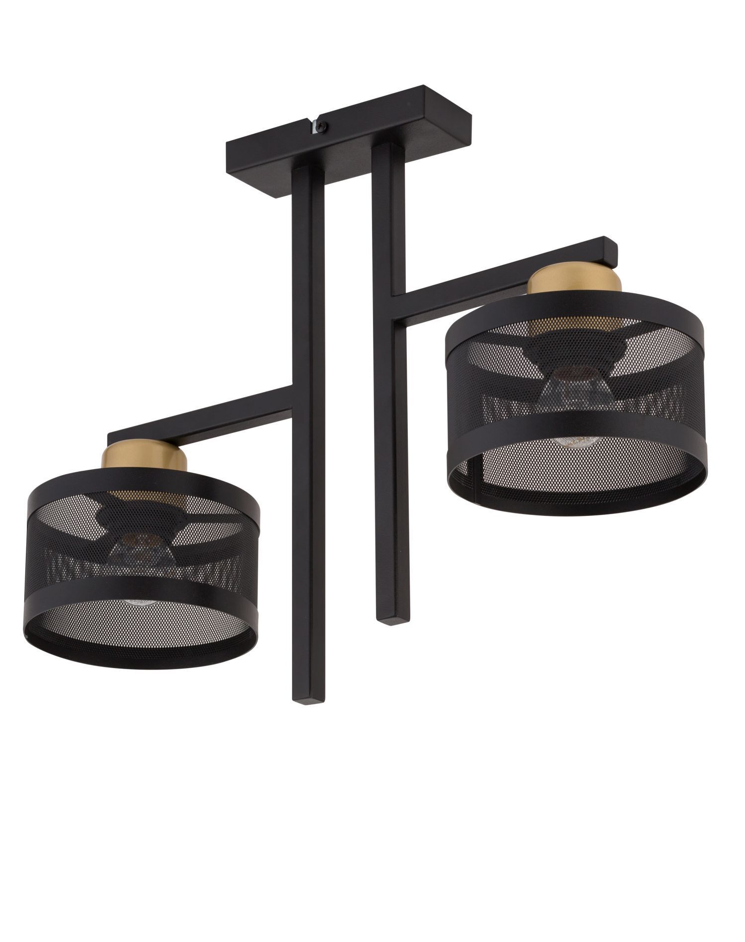 Deckenleuchte Schwarz Gold 2-flammig L:48 cm dekorativ