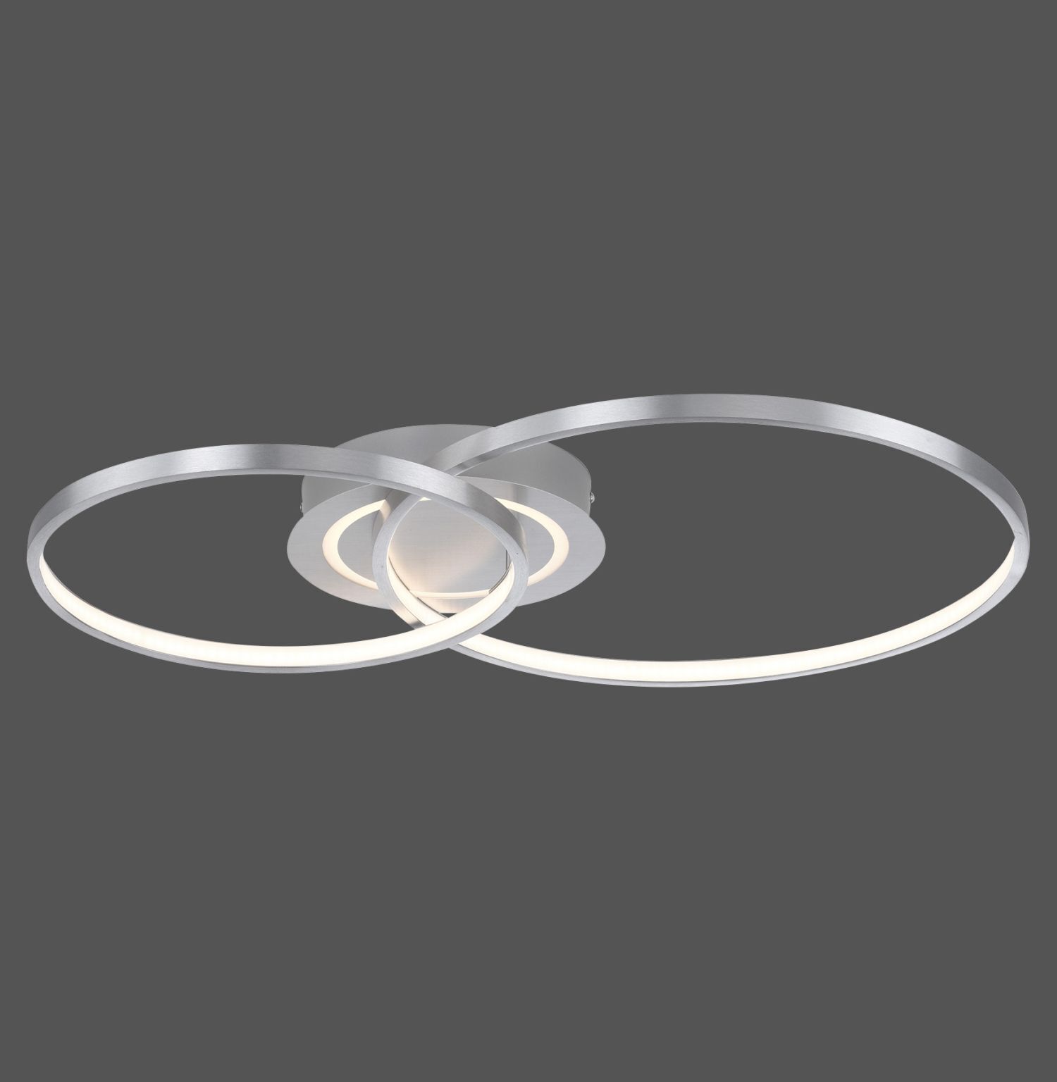 Stilvolle LED Deckenleuchte in Aluminium 3000 K Ringe