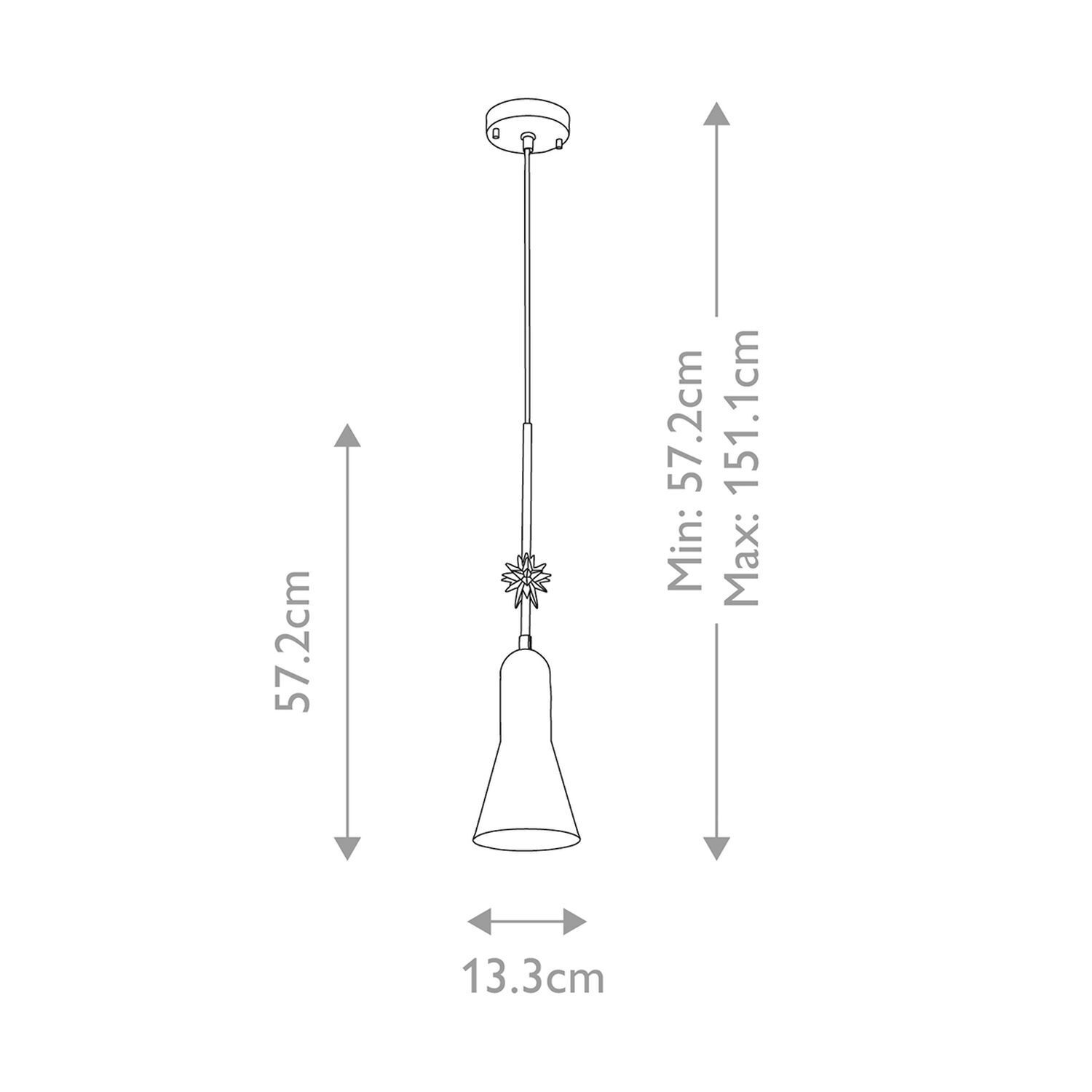 Pendellampe, hängende Leuchte, Deckenhalter, Glasschirm, verstellbare Länge